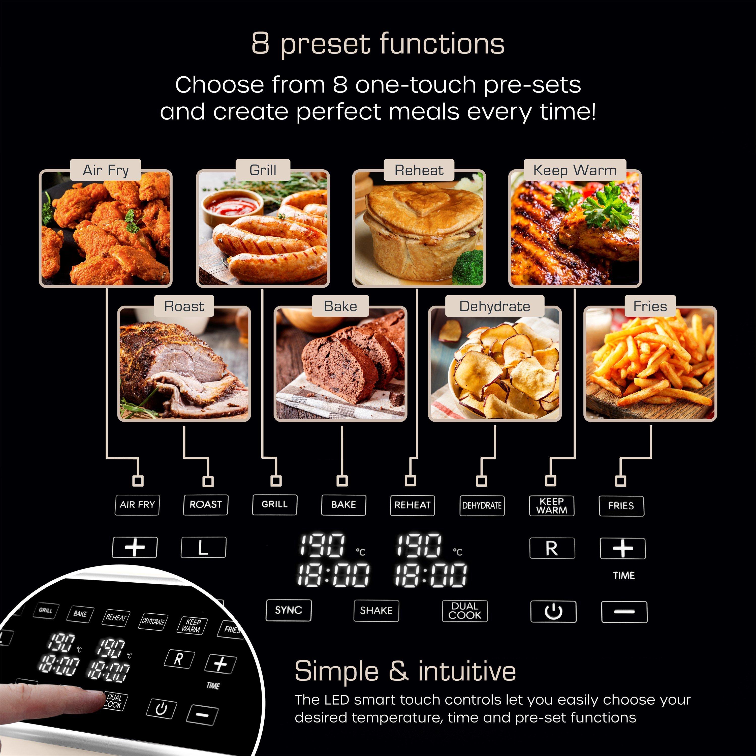 Cream - Swan - Retro 8L Dual Basket Air Fryer Cream - 5