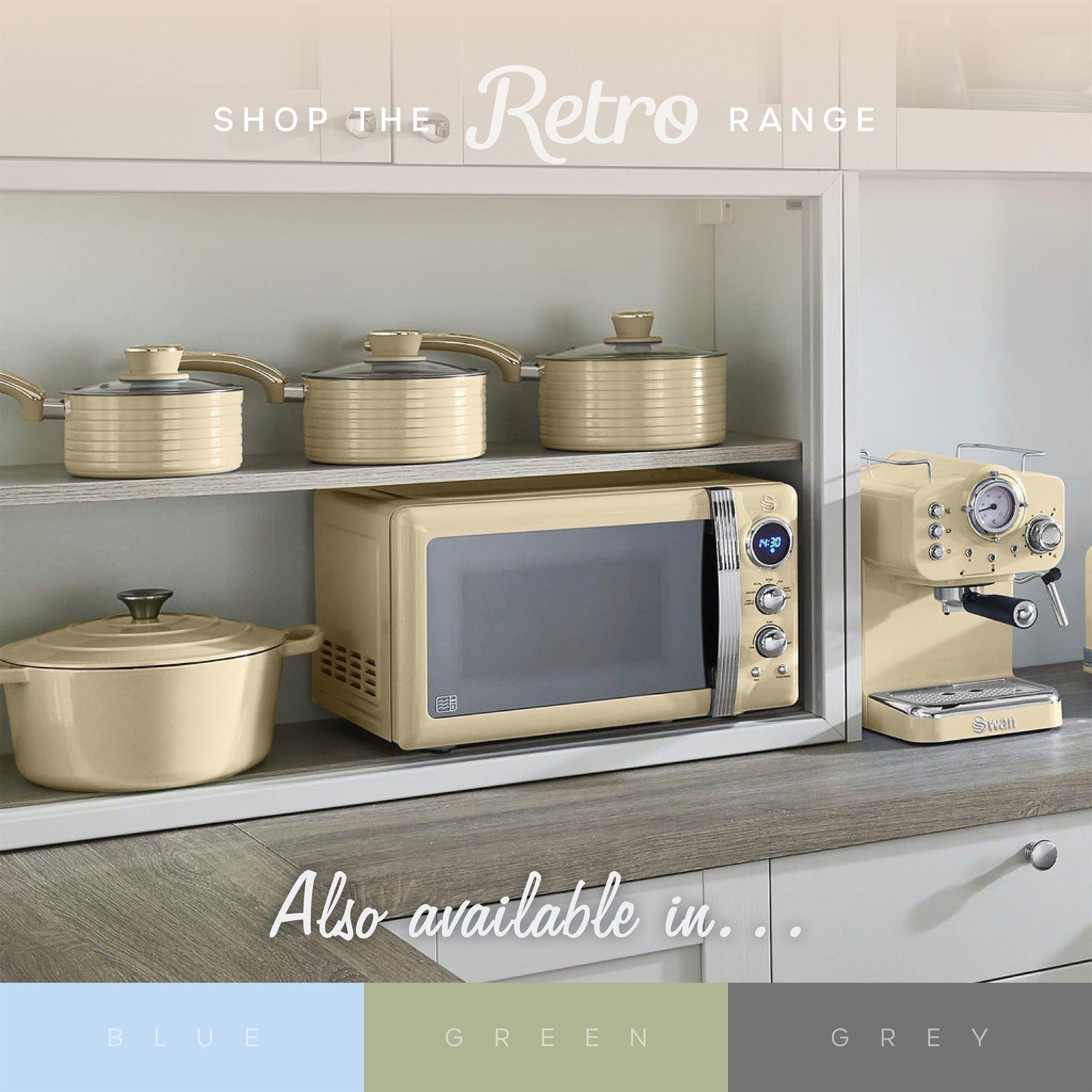 Cream - Swan - Retro 8L Dual Basket Air Fryer Cream - 9