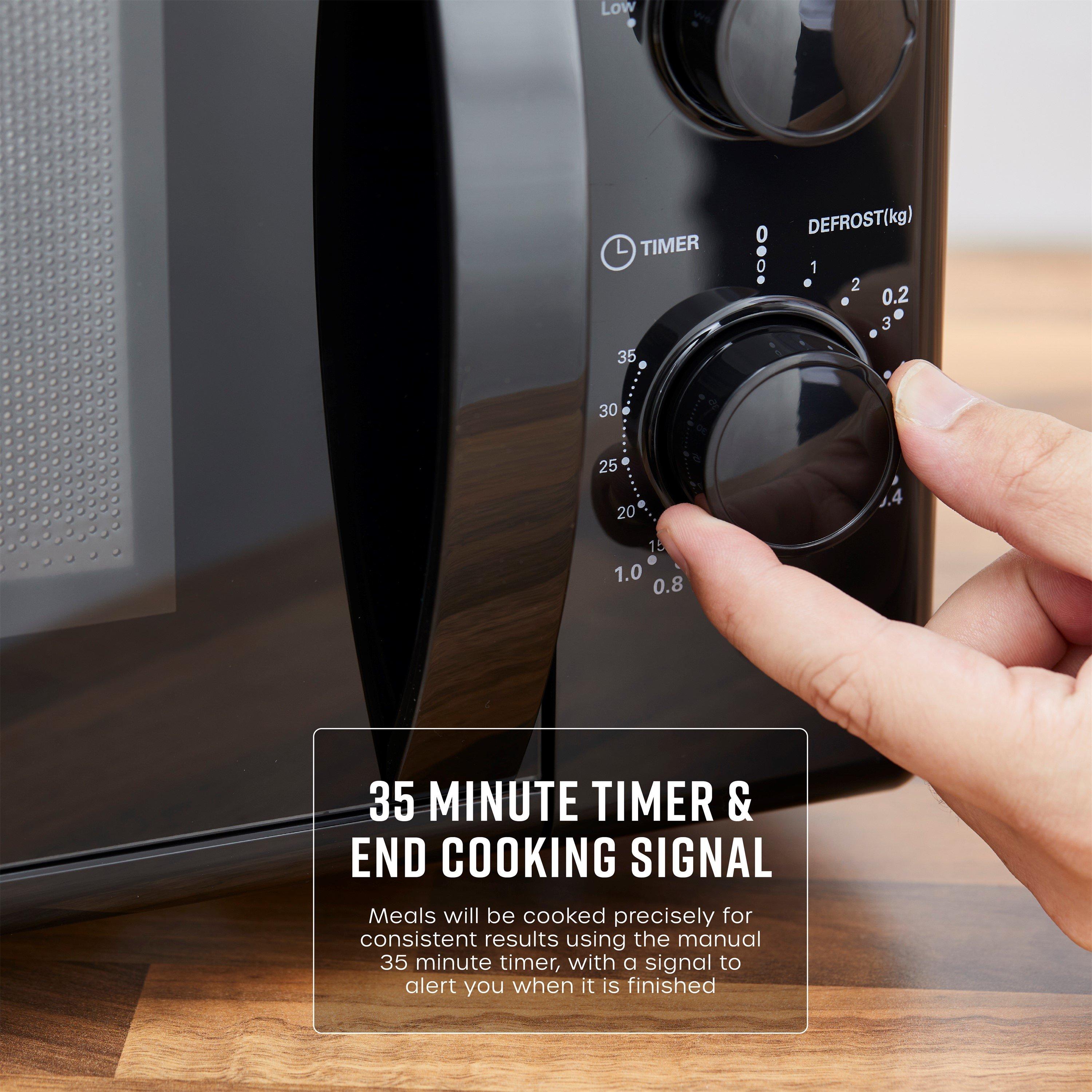 Black - Swan - 20L 700W Manual Microwave Black - 5