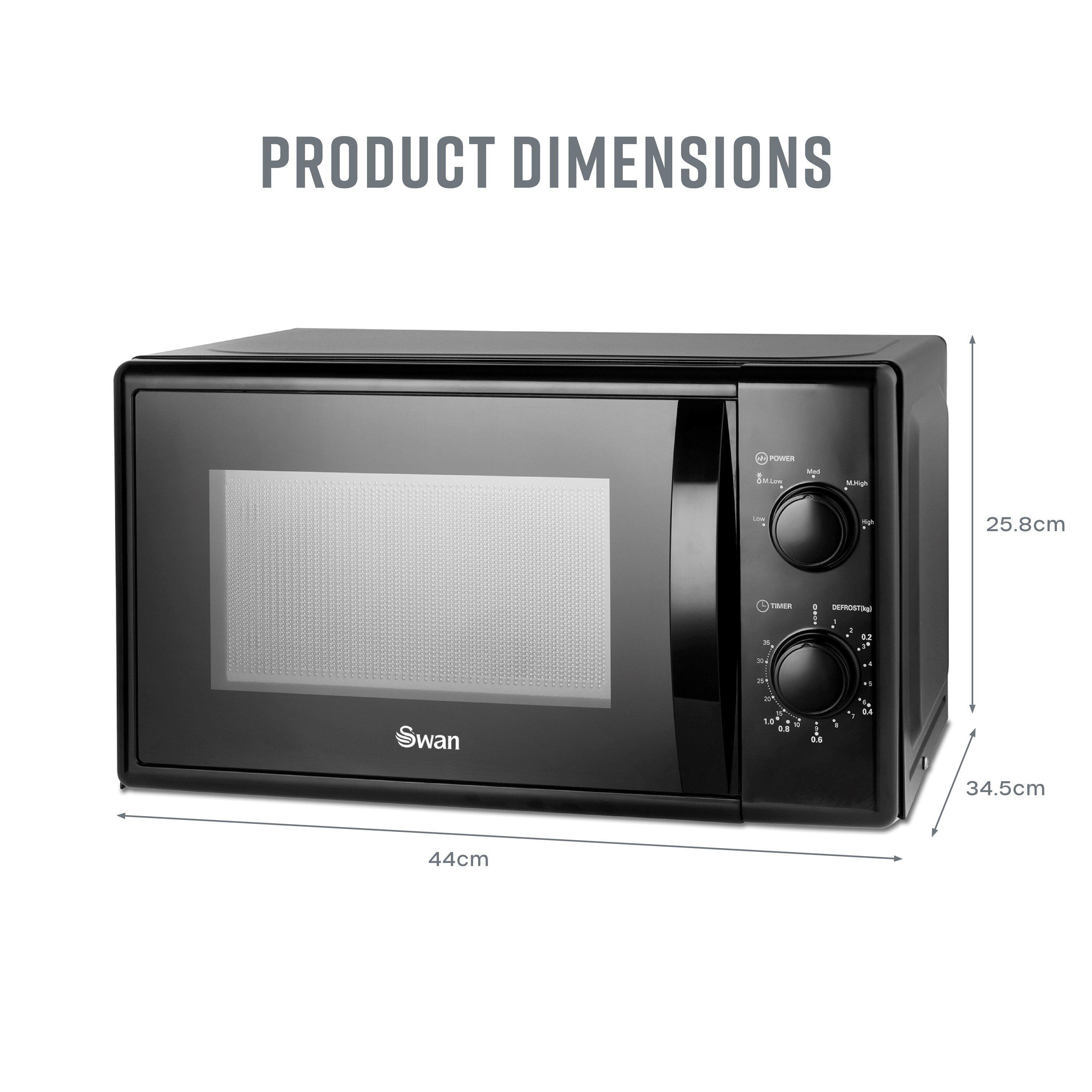 Black - Swan - 20L 700W Manual Microwave Black - 8
