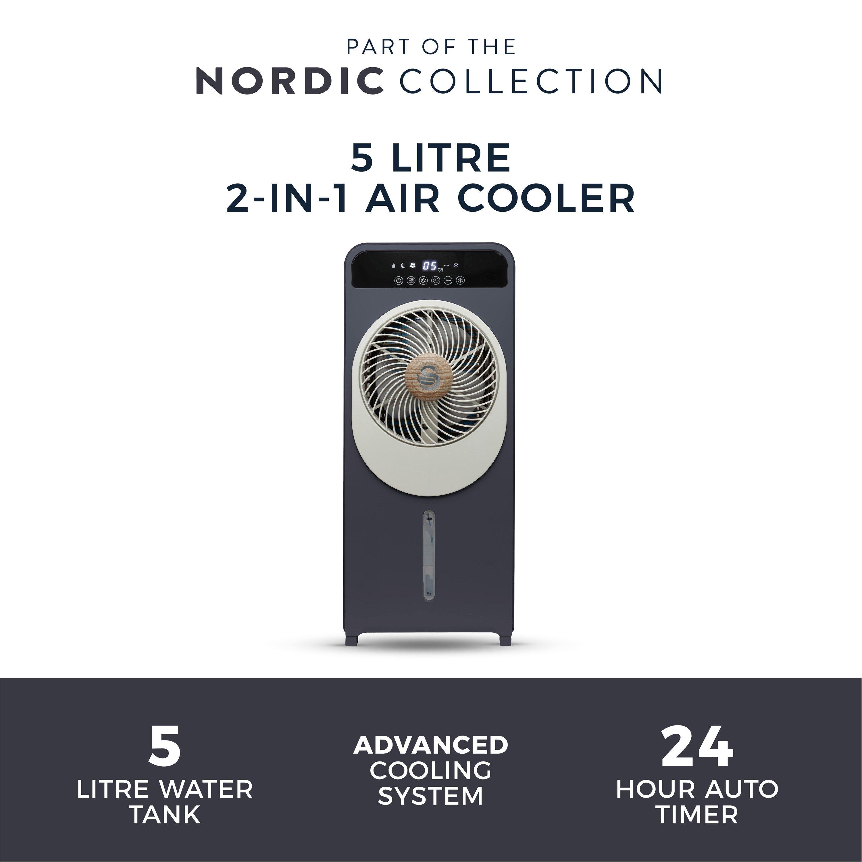 Grey - Swan - 5L Nordic Air Cooler - 2