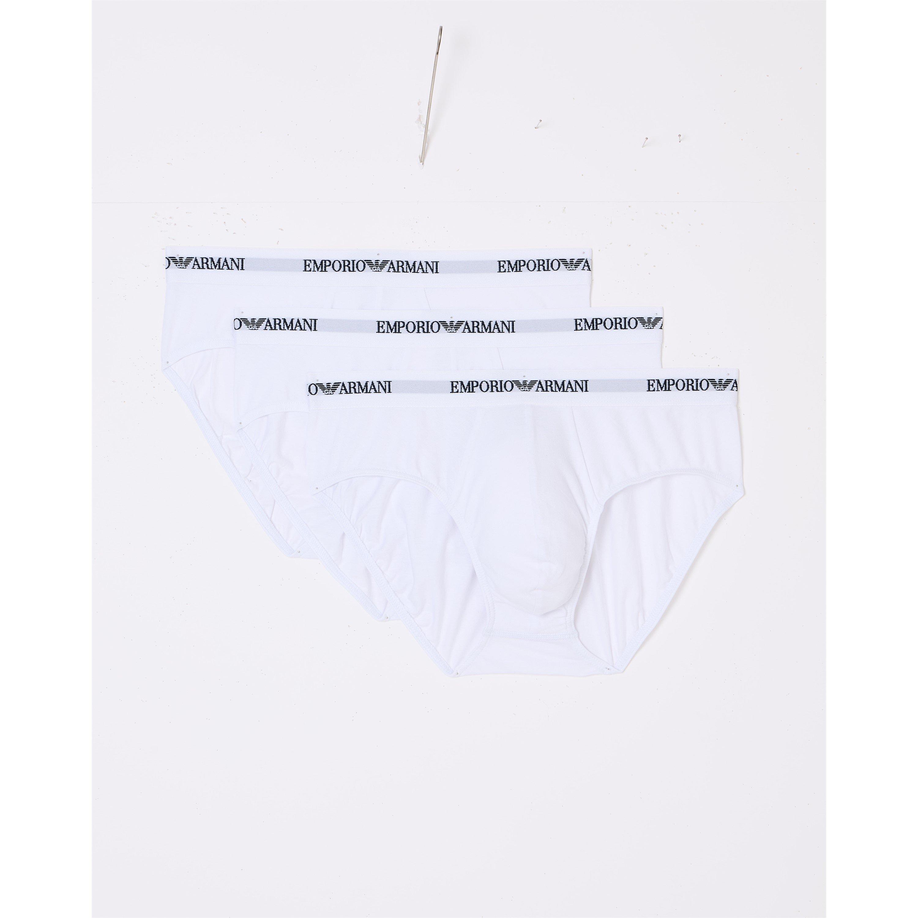 Emporio Armani Men's Structured Waistband Short Shorts - White M0066 - Medium