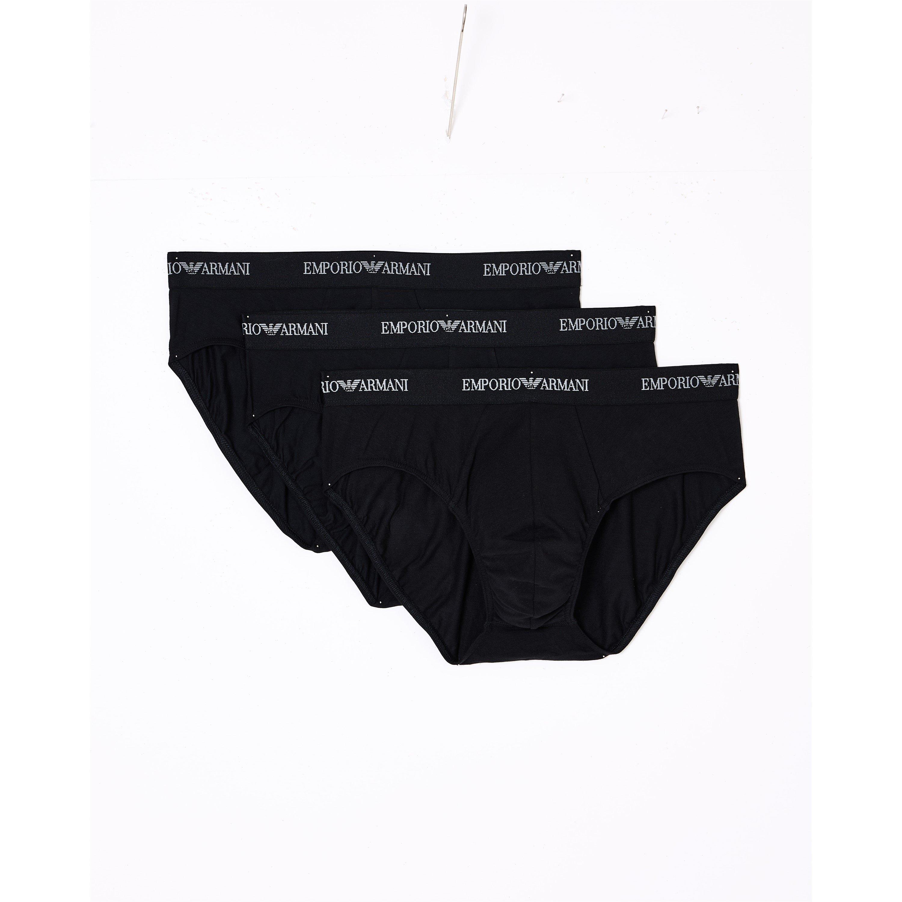 Emporio Armani Men's Black Mc061 Structured Waistband Short Shorts - Large