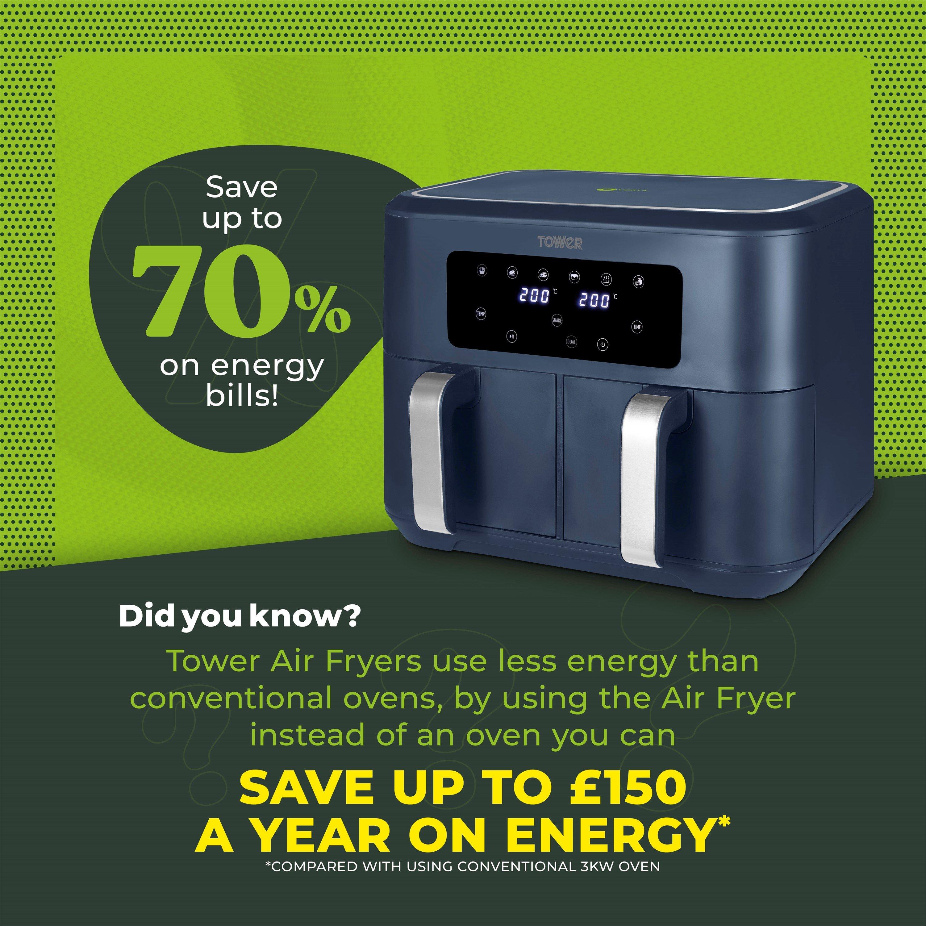 Midnight Blue - Tower - Vortx 8.5L Dual Basket Air Fryer Digital Midnight - 7