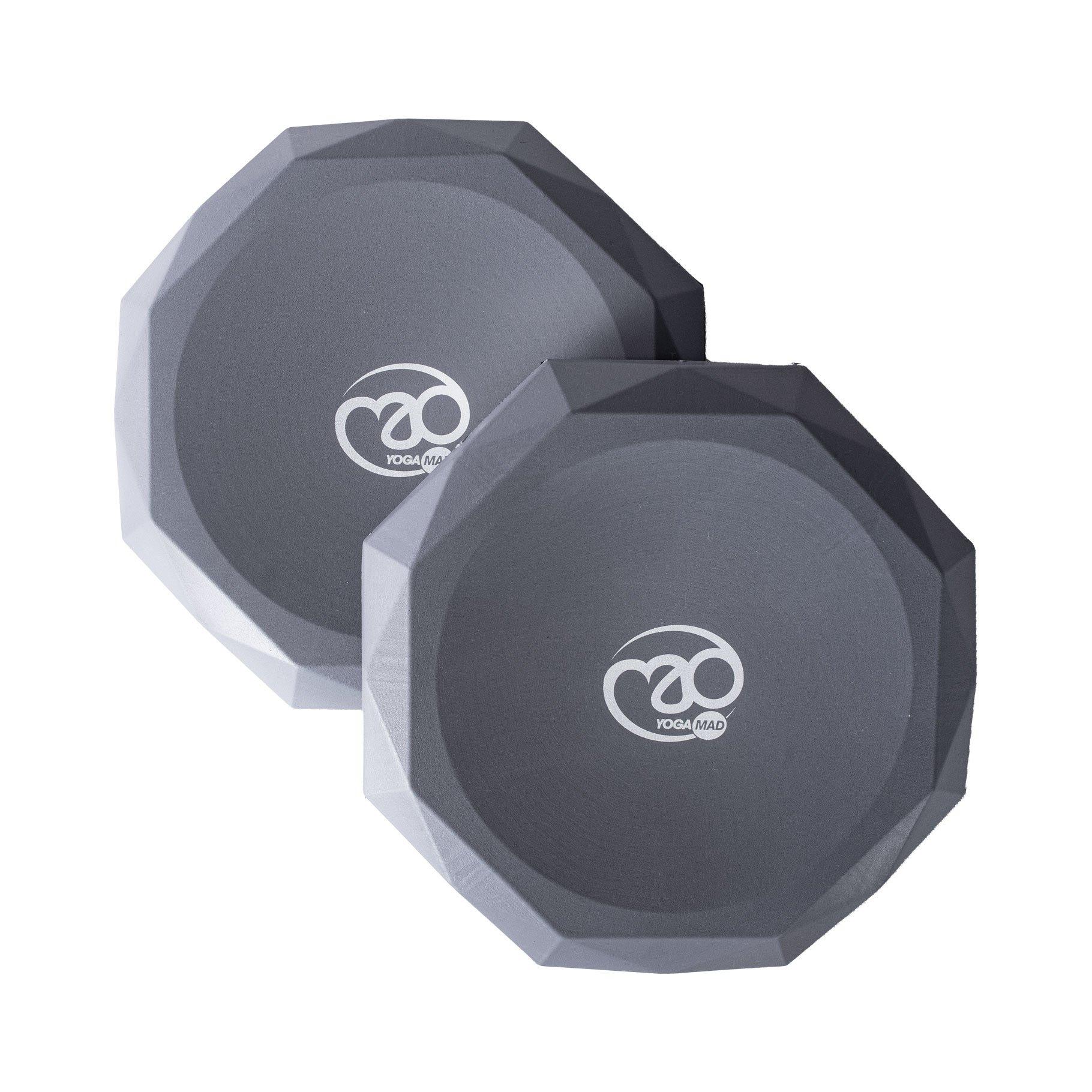 Grey - Fitness-Mad - PU Yoga Knee Supports - Pair Grey - 1