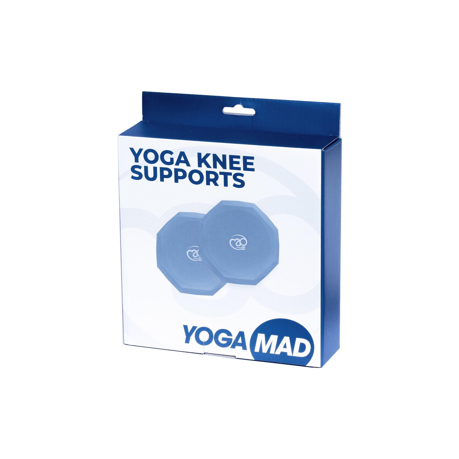 Grey - Fitness-Mad - PU Yoga Knee Supports - Pair Grey - 8