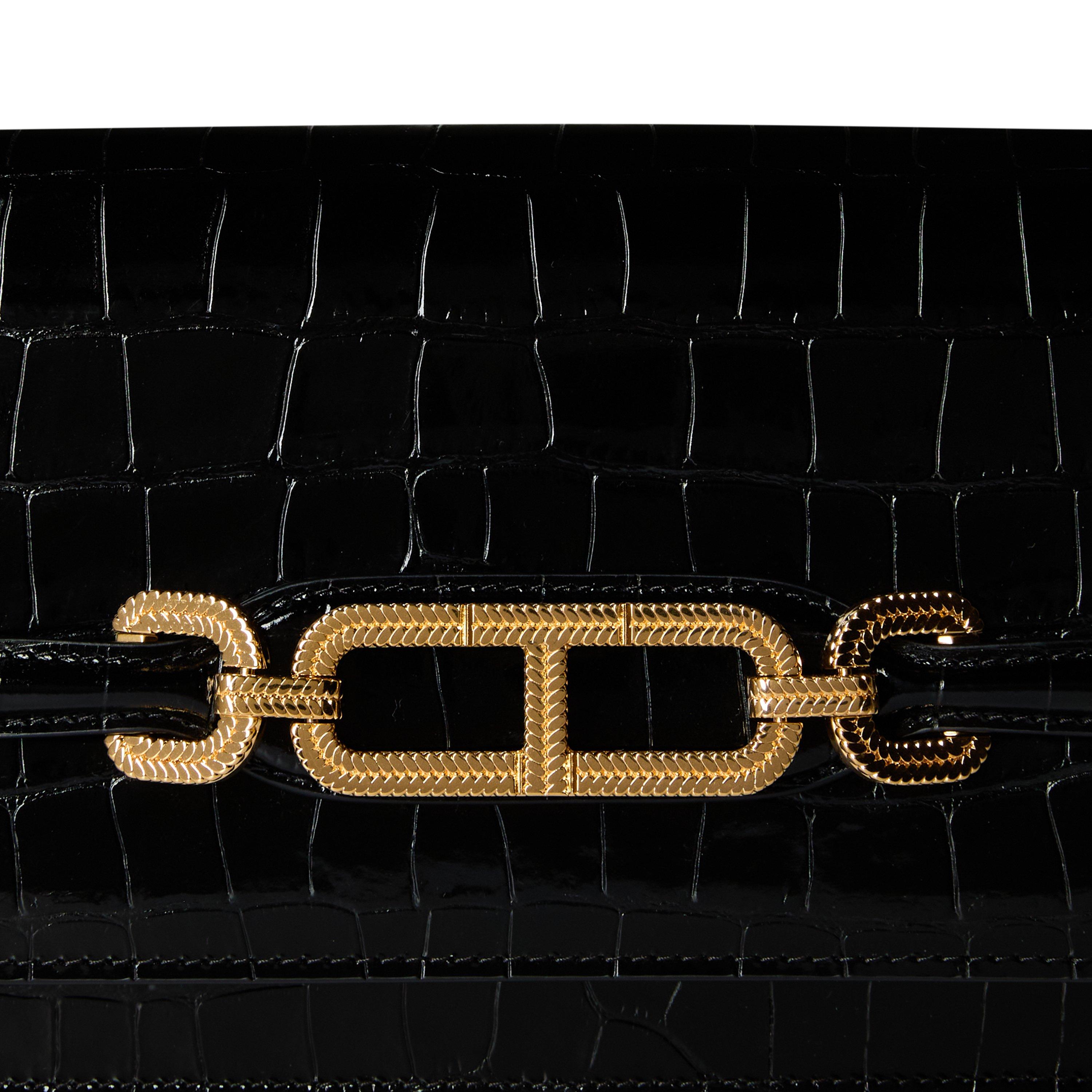 Black - Tom Ford - Whitney Crocodile-Effect Shoulder Bag - 5