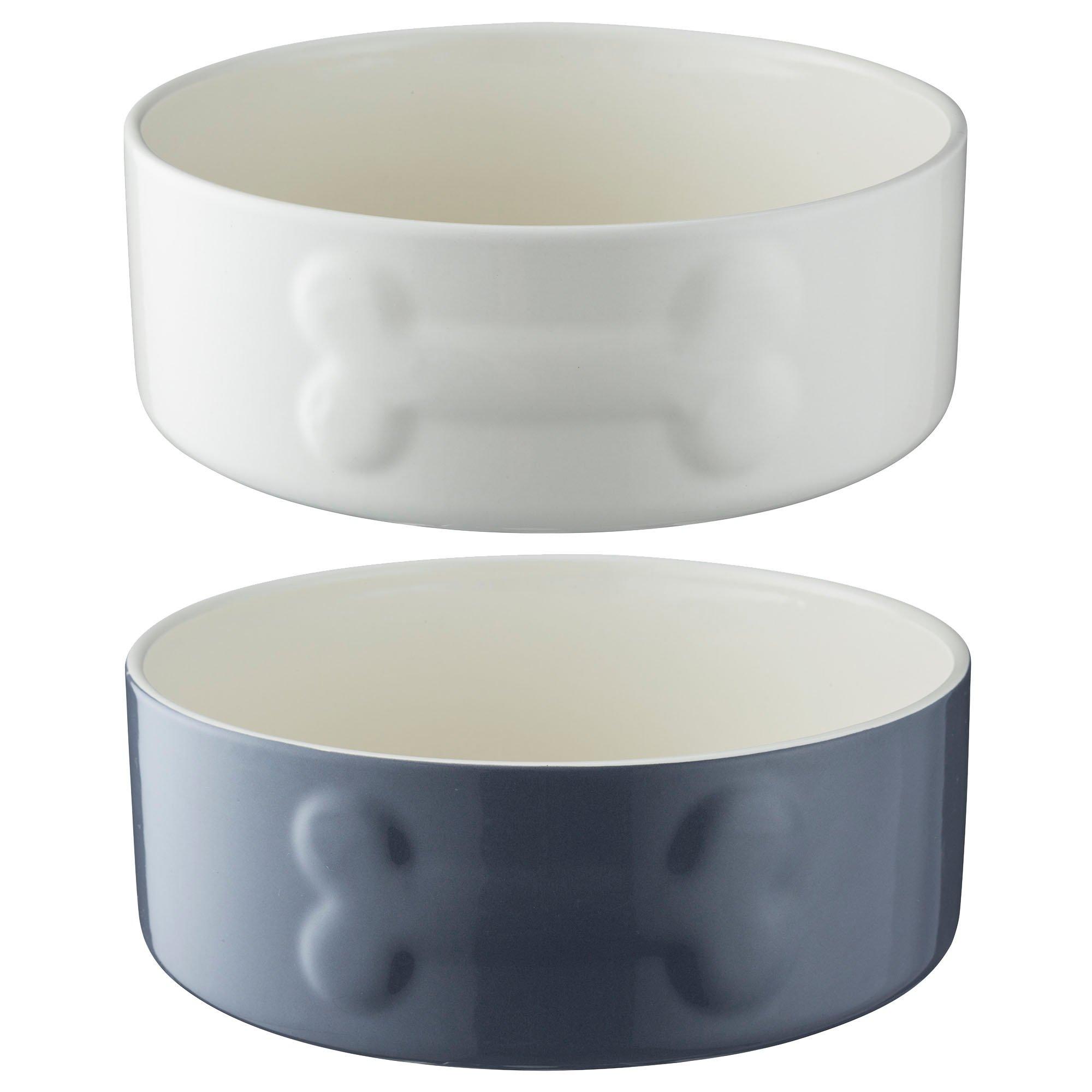 Colour Mix 20cm Dog Bowls x2