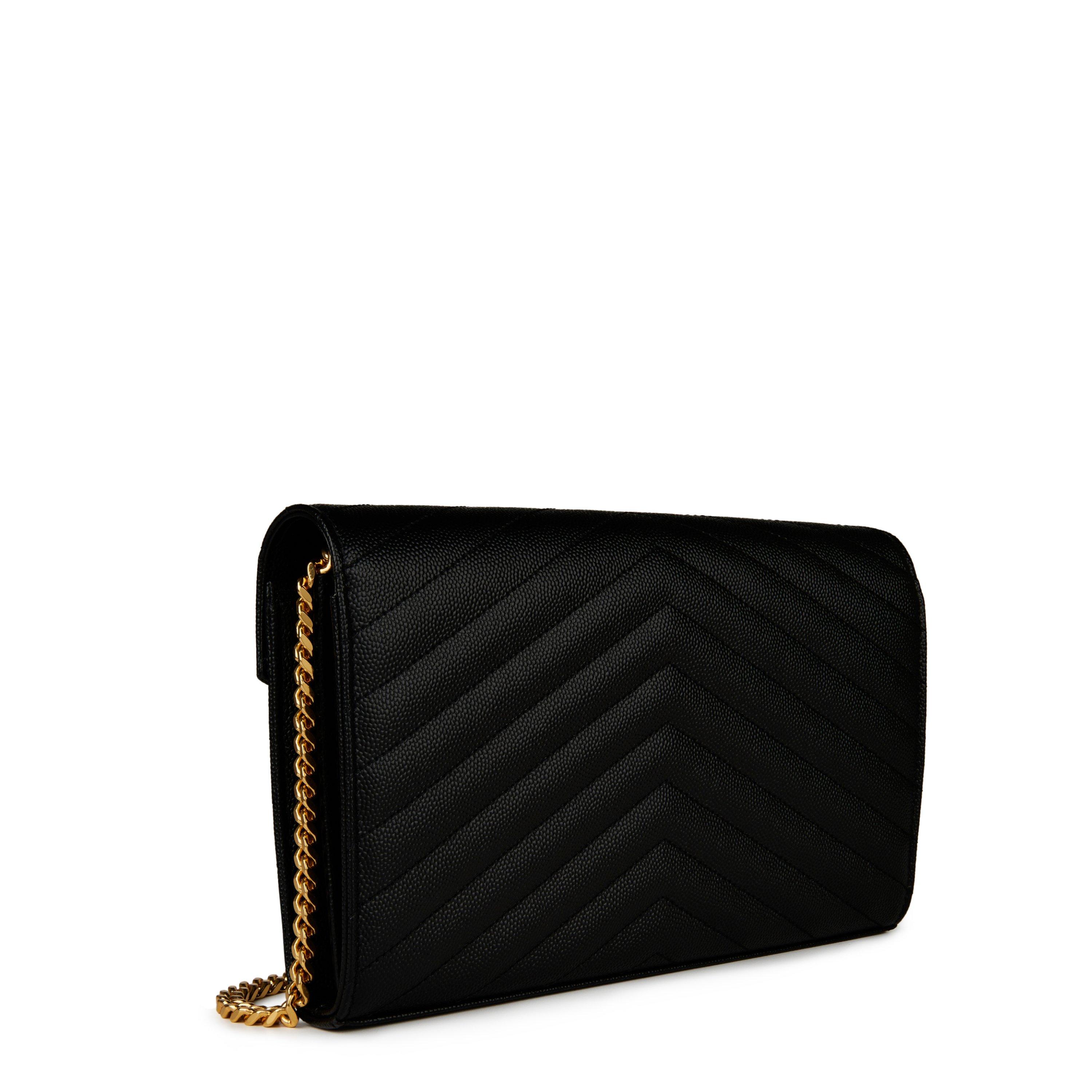 Black/Gold - Saint Laurent - Classic Cassandre Chain Wallet - 3