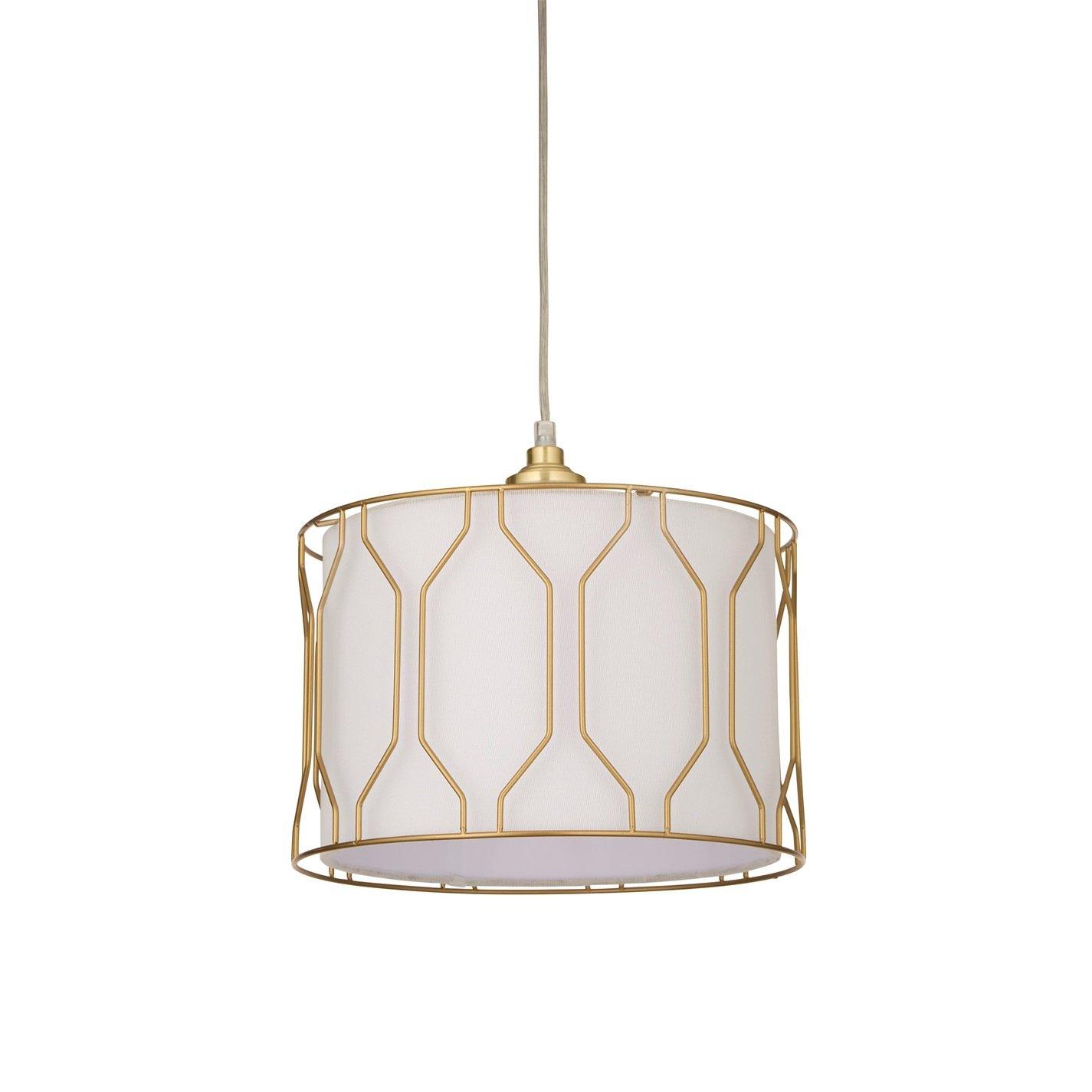 Champagne And W - Lighting Collection - Drum Shade with Gold Cage Details - 2