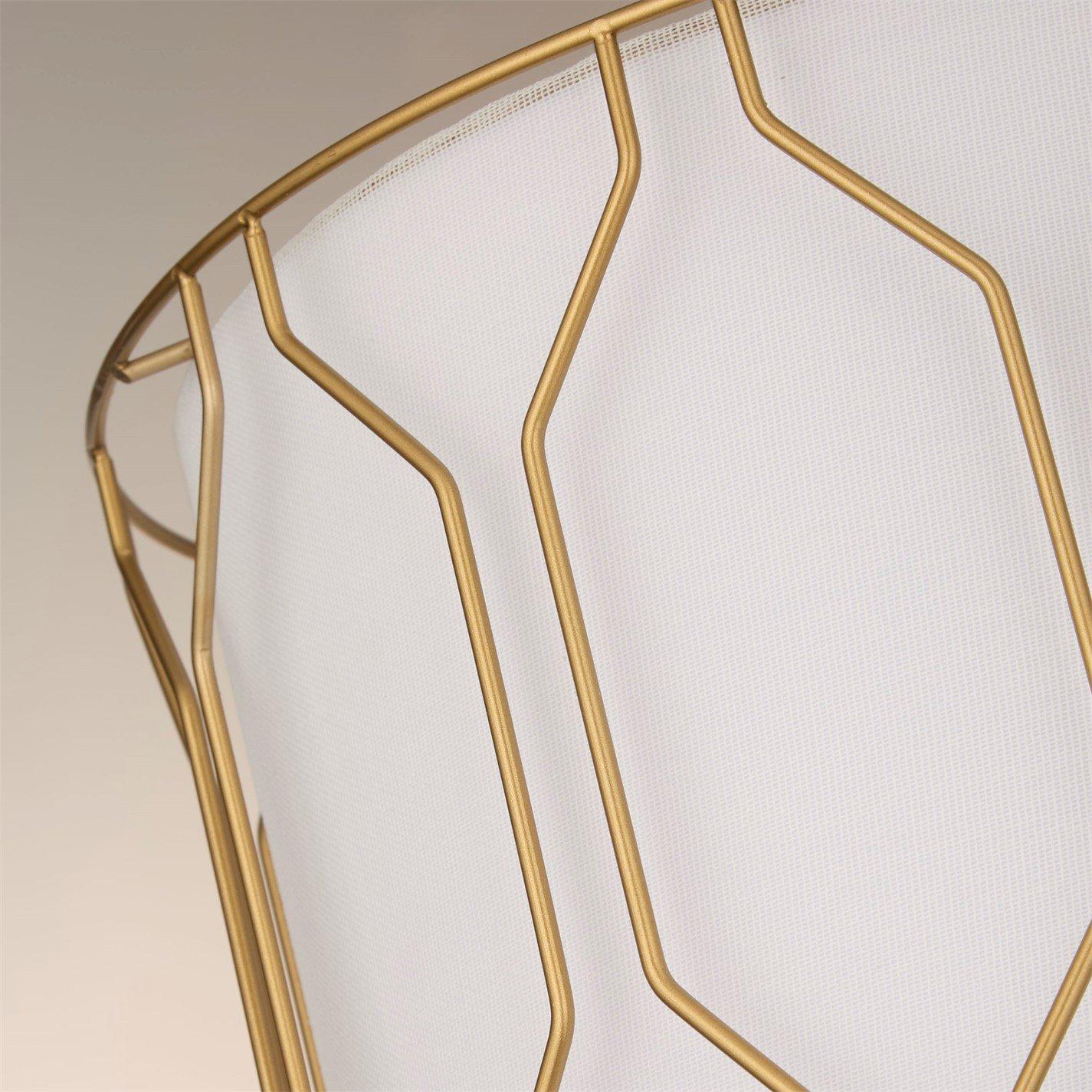 Champagne And W - Lighting Collection - Drum Shade with Gold Cage Details - 3