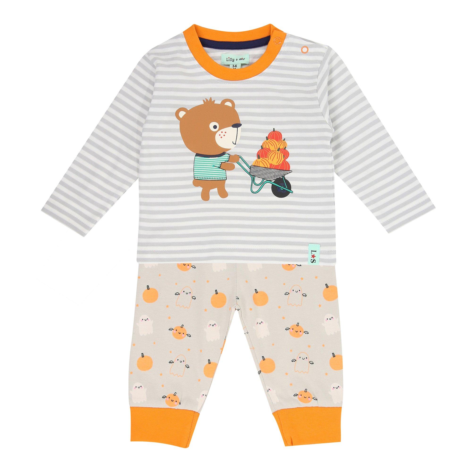 Lilly And Sid  Kids' Pumpkin Ghost Baby Bodysuit -  - 18-24 Mnth