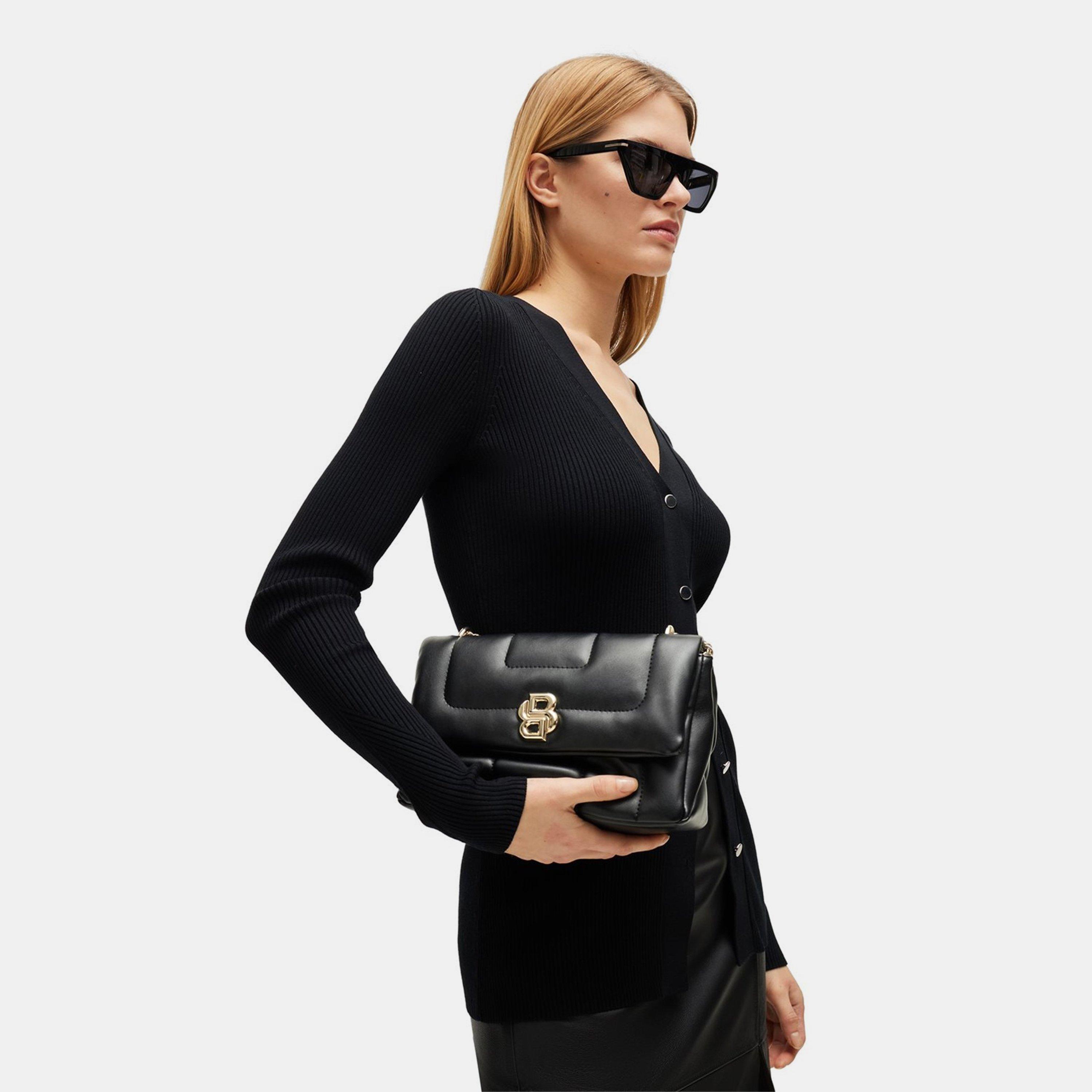Black - Boss - Women's Double Monogram Shoulder Bag - 11
