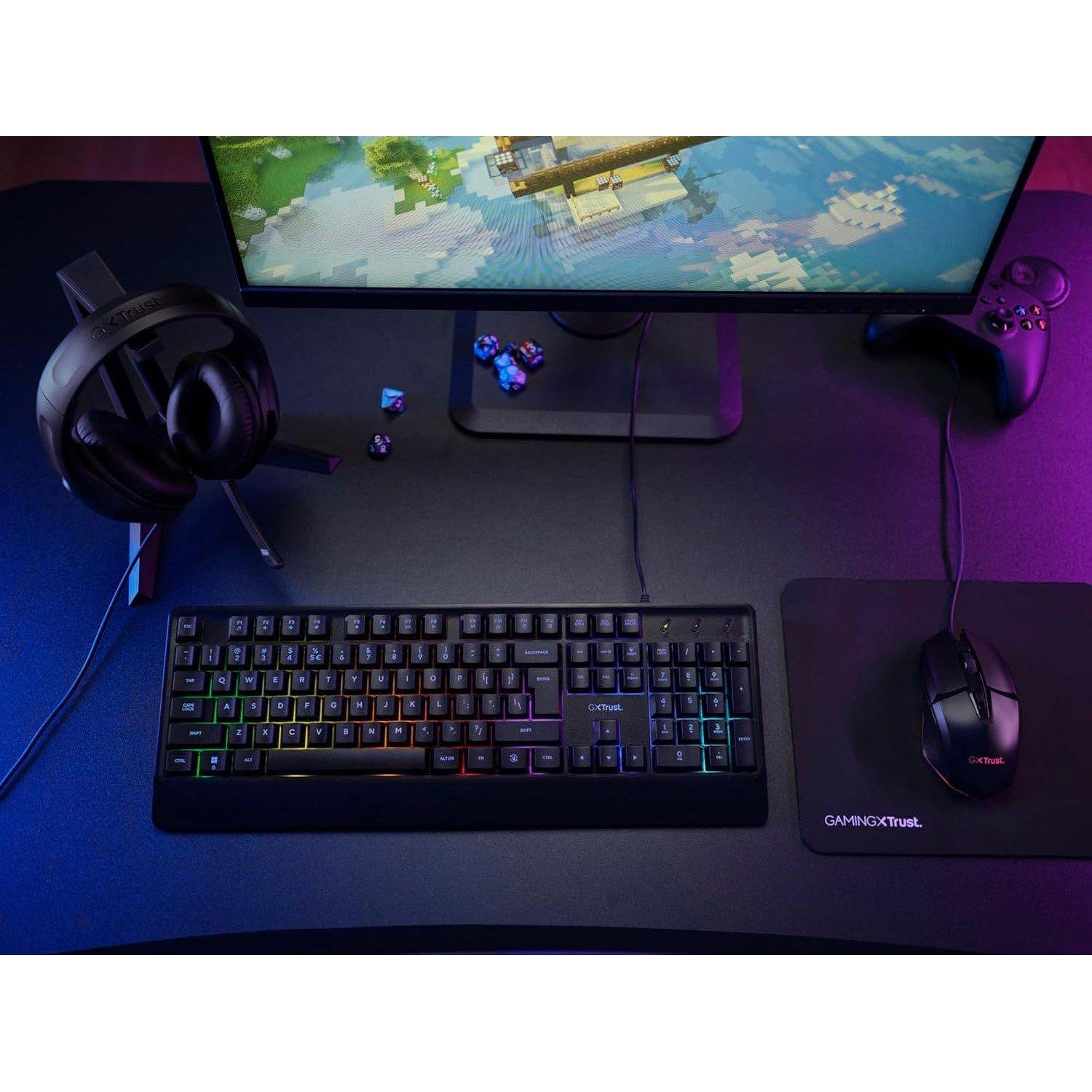 Preto - Trust - GXT 792 Quadrox 4-in-1 Keyboard and Mouse Set - 8