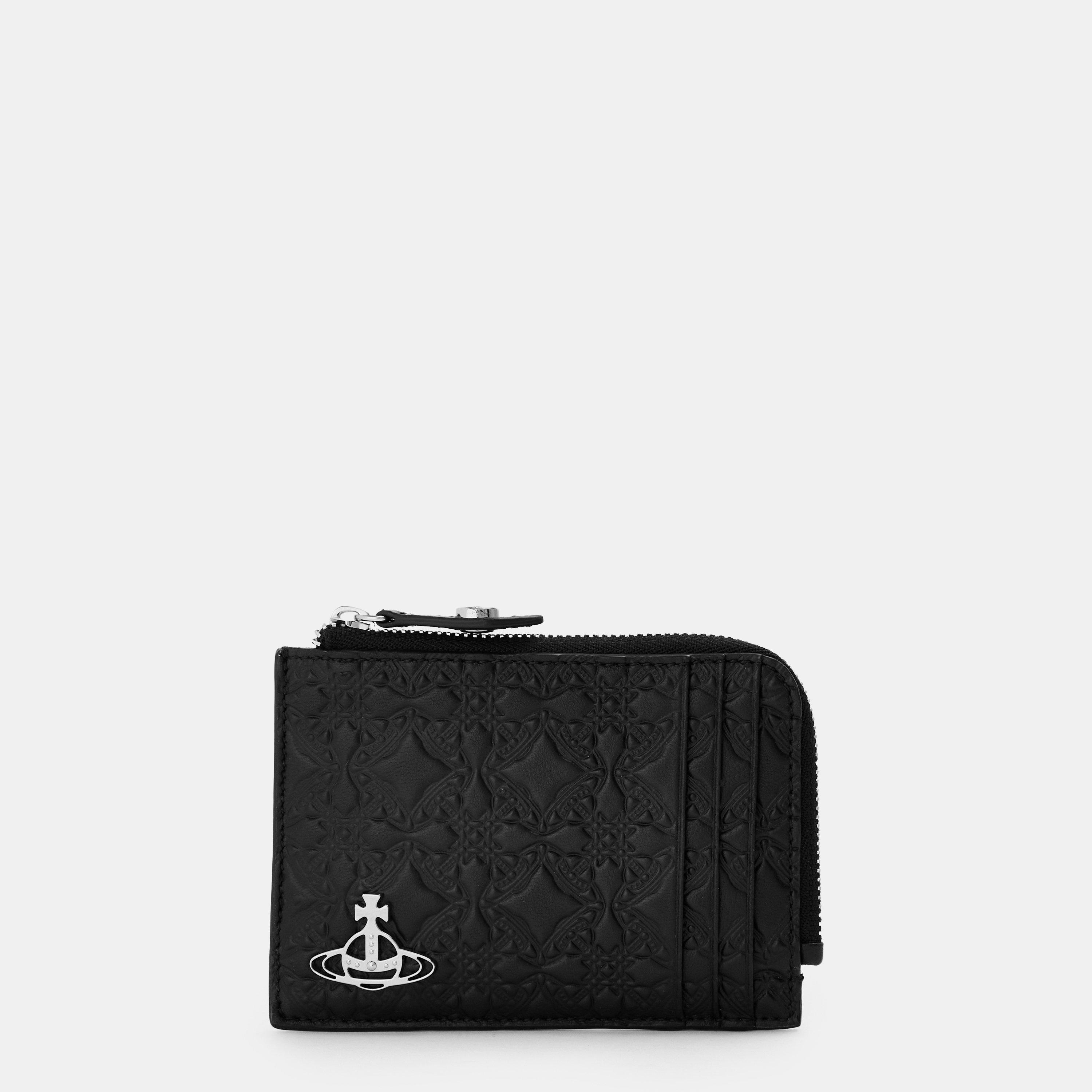 Black - Vivienne Westwood - Men's Embossed Zipped Card Holder - 1