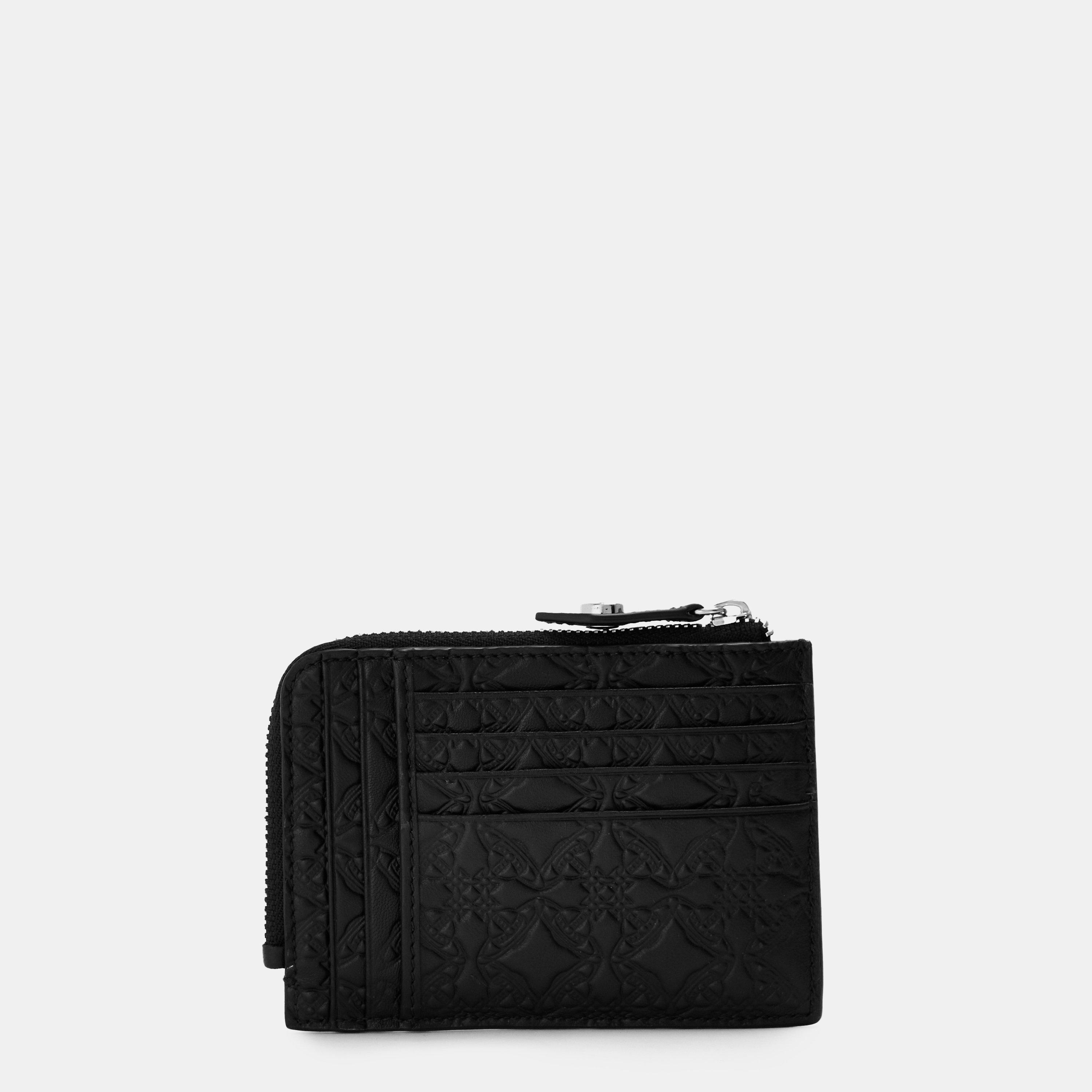 Black - Vivienne Westwood - Men's Embossed Zipped Card Holder - 2