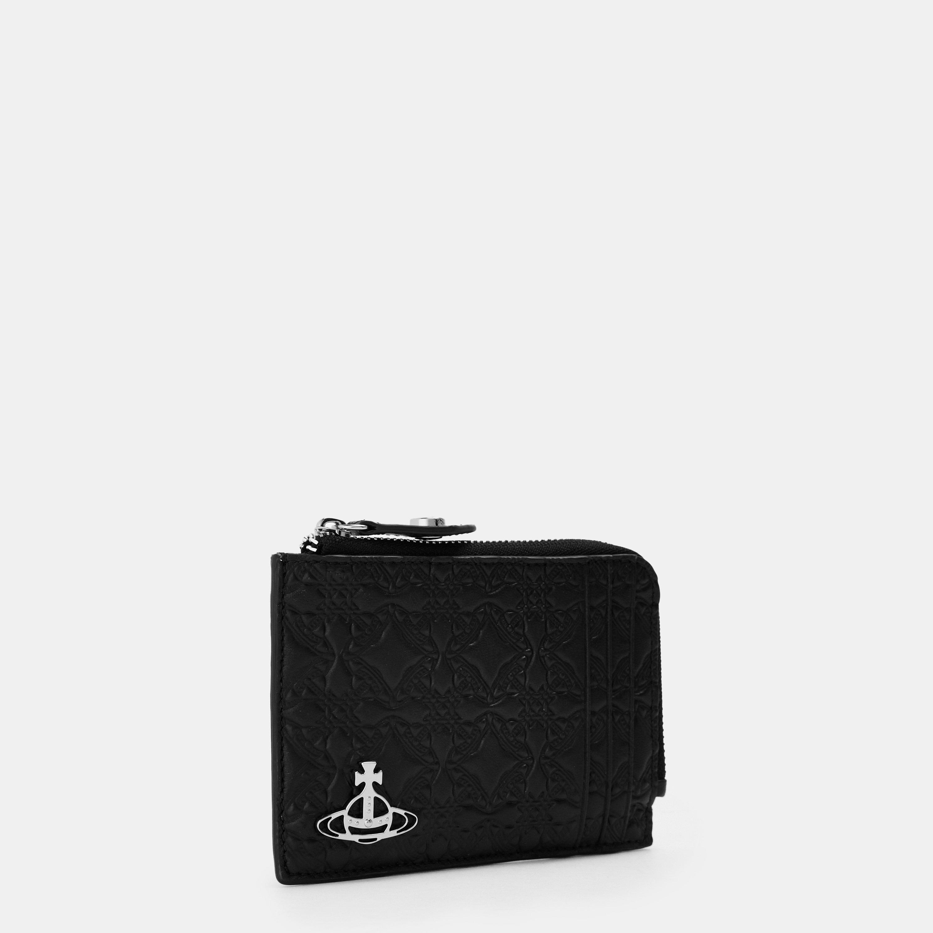 Black - Vivienne Westwood - Men's Embossed Zipped Card Holder - 3