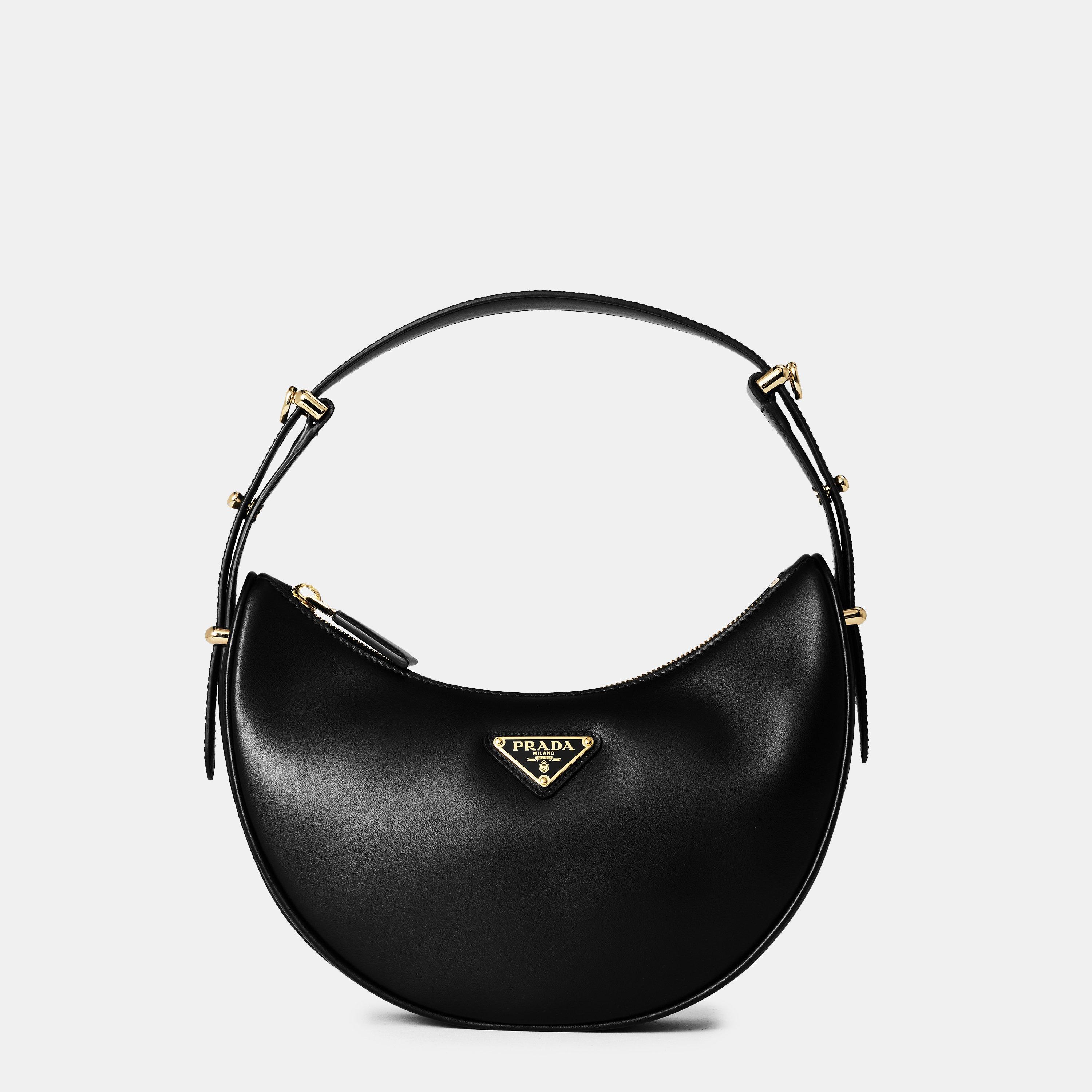 Prada Arqué Moon Leather Shoulder Bag | Cruise Fashion