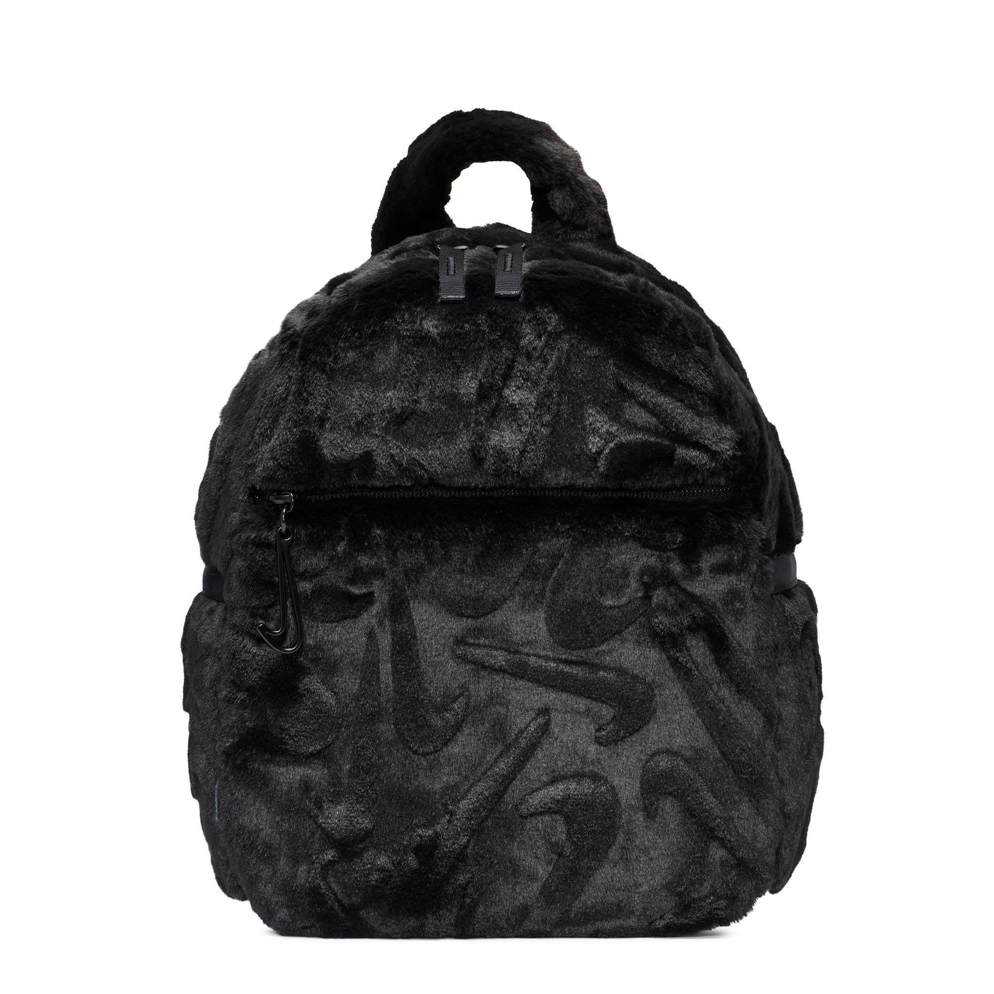 Black/Blk/Black - Nike - Sportswear Futura Faux Fur Womens Mini Backpack - 1