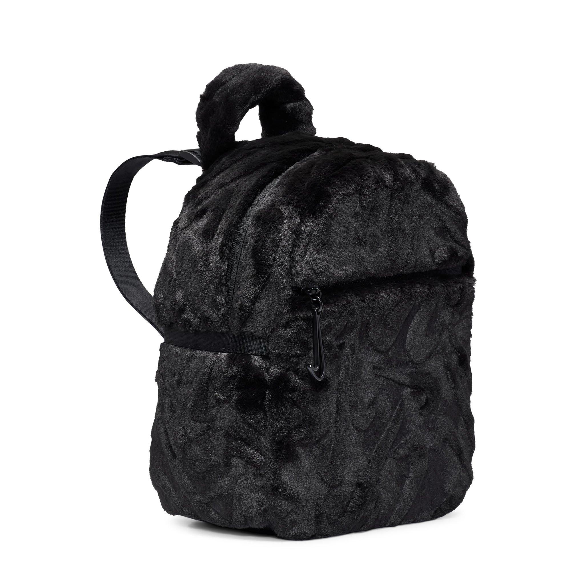 Black/Blk/Black - Nike - Sportswear Futura Faux Fur Womens Mini Backpack - 3