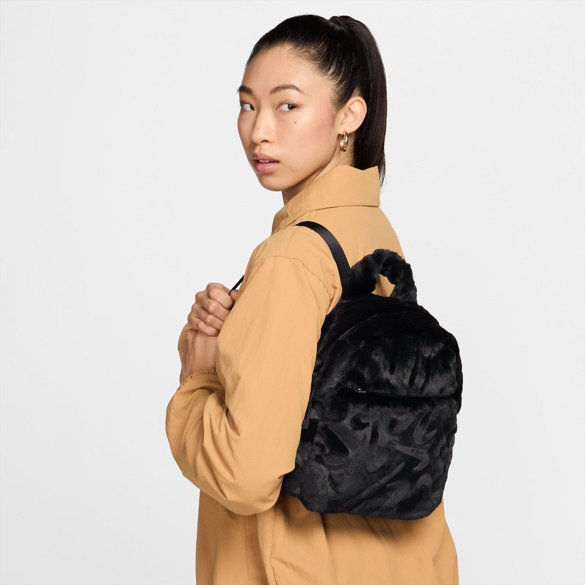 Black/Blk/Black - Nike - Sportswear Futura Faux Fur Womens Mini Backpack - 8