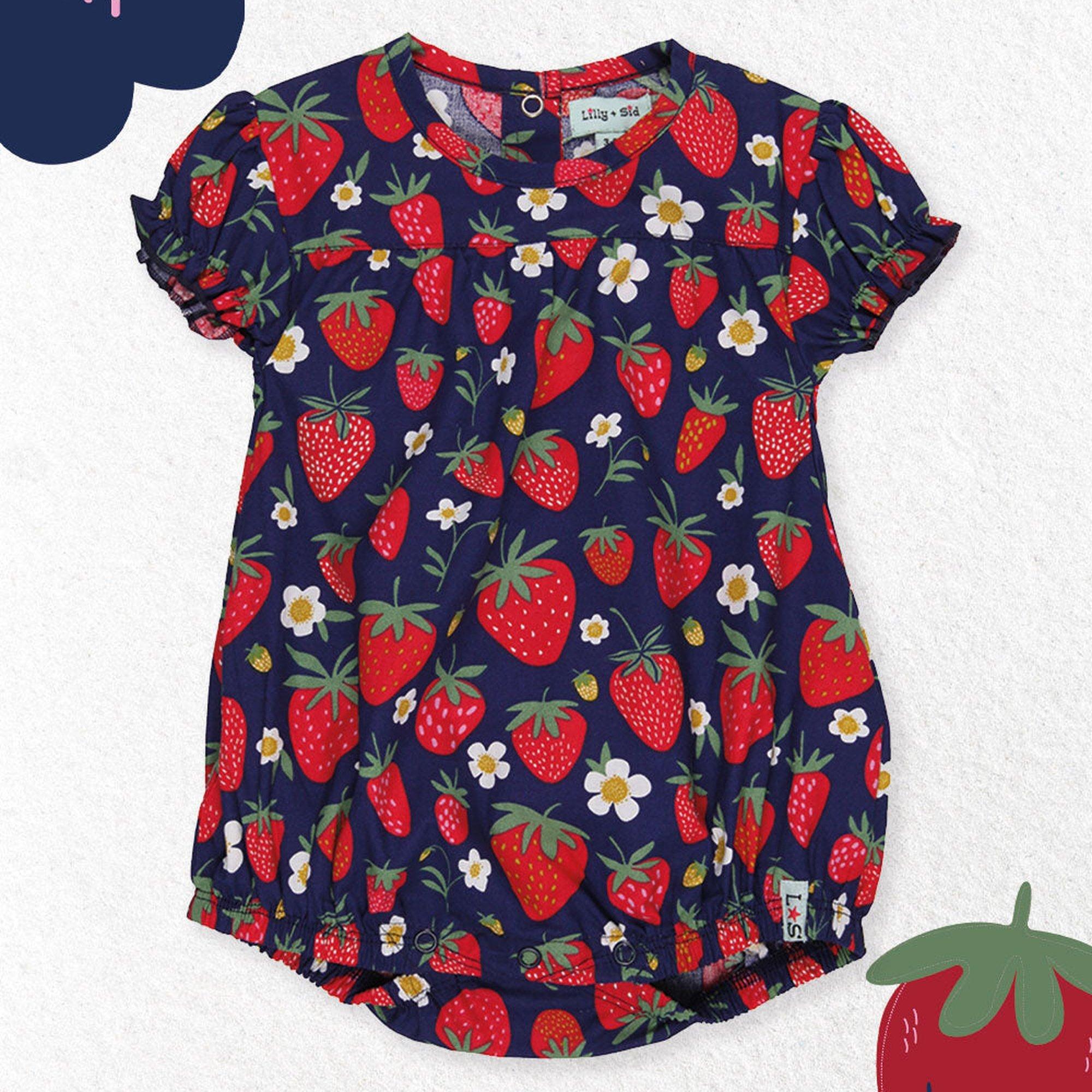 Multi - Lilly and Sid - Kids' Strawberry Bubble Bodysuit - 1