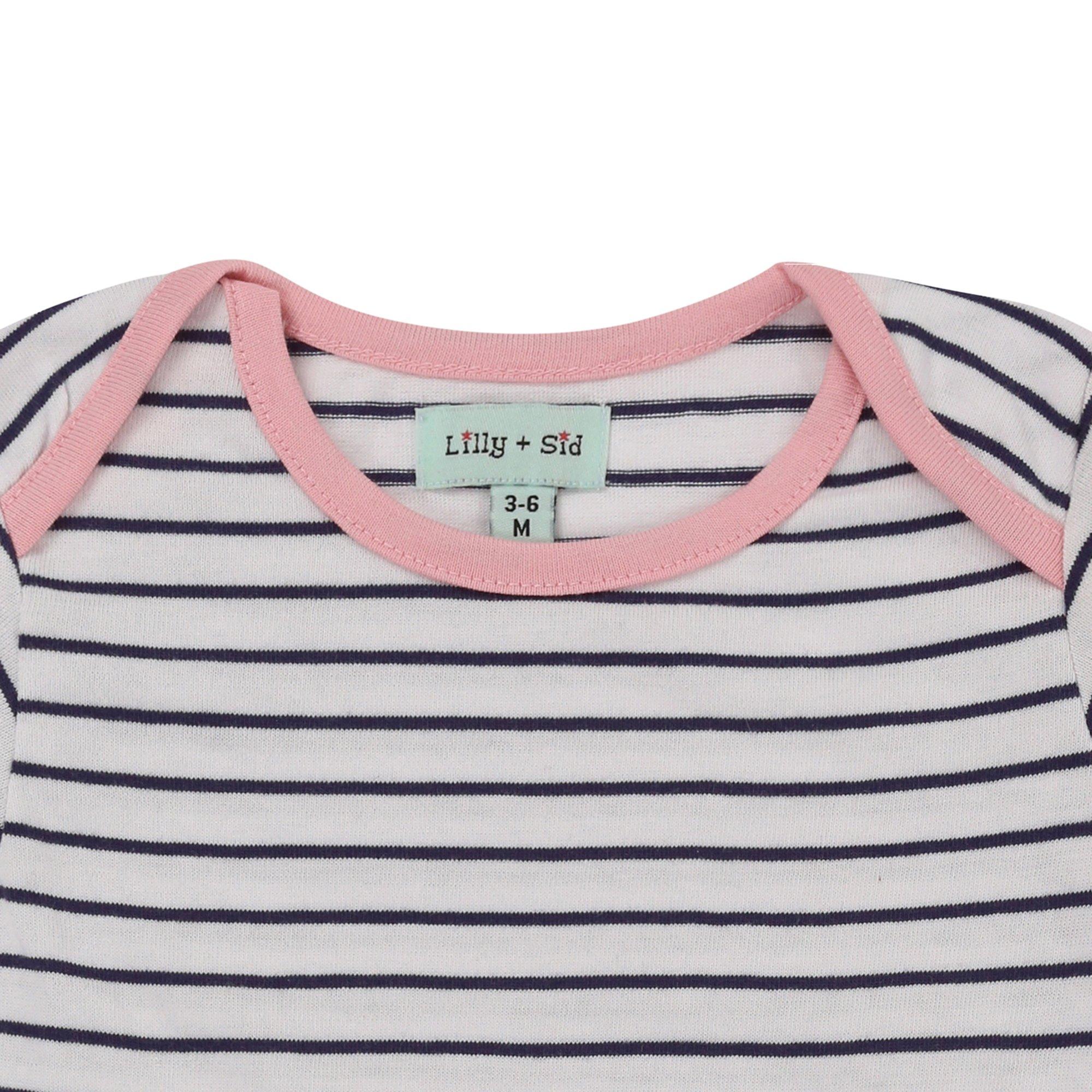 Pink - Lilly and Sid - & Sid Multicoloured Stripe And Hello Slogan Bodysuit - 2 Pack - 3