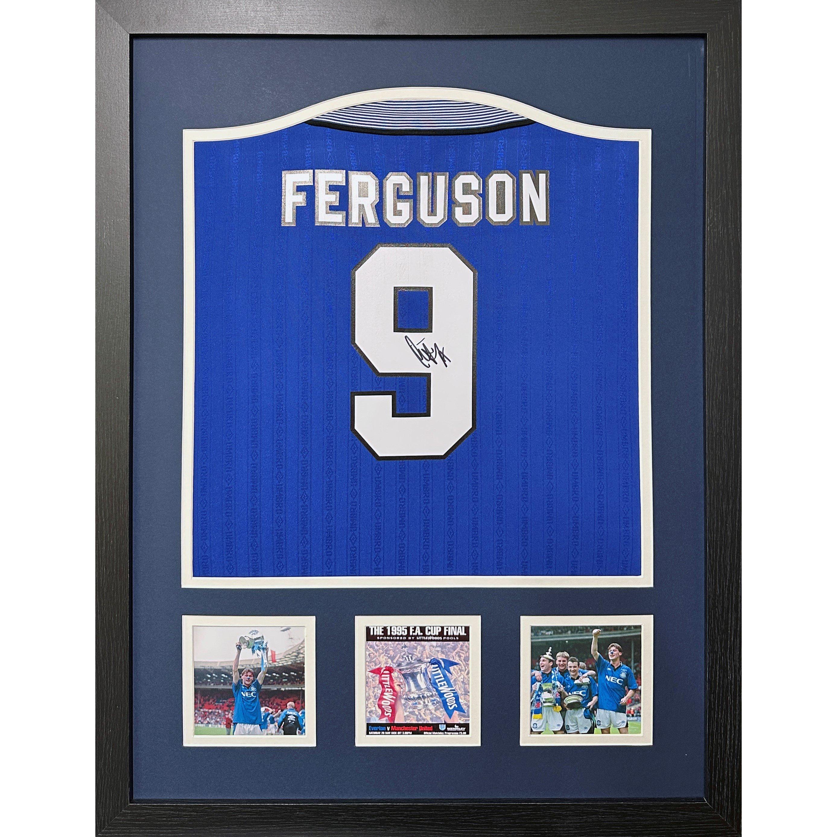 Everton Fc  Duncan Ferguson Signed Everton Shirt - Blue