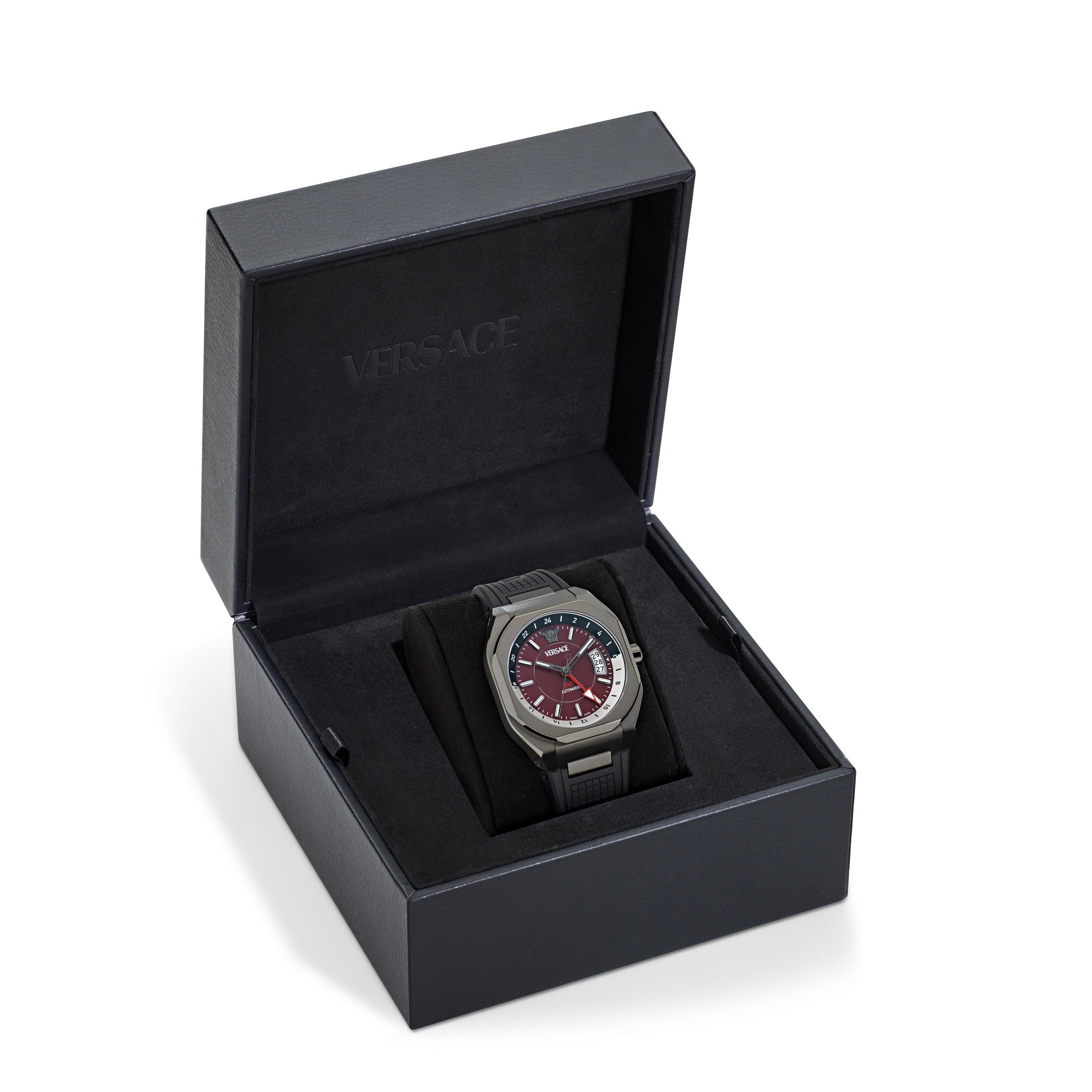 REd/Grey - Versace - Men's Chrono X Dial Stainless Steel Auto Analogue Watch - 4