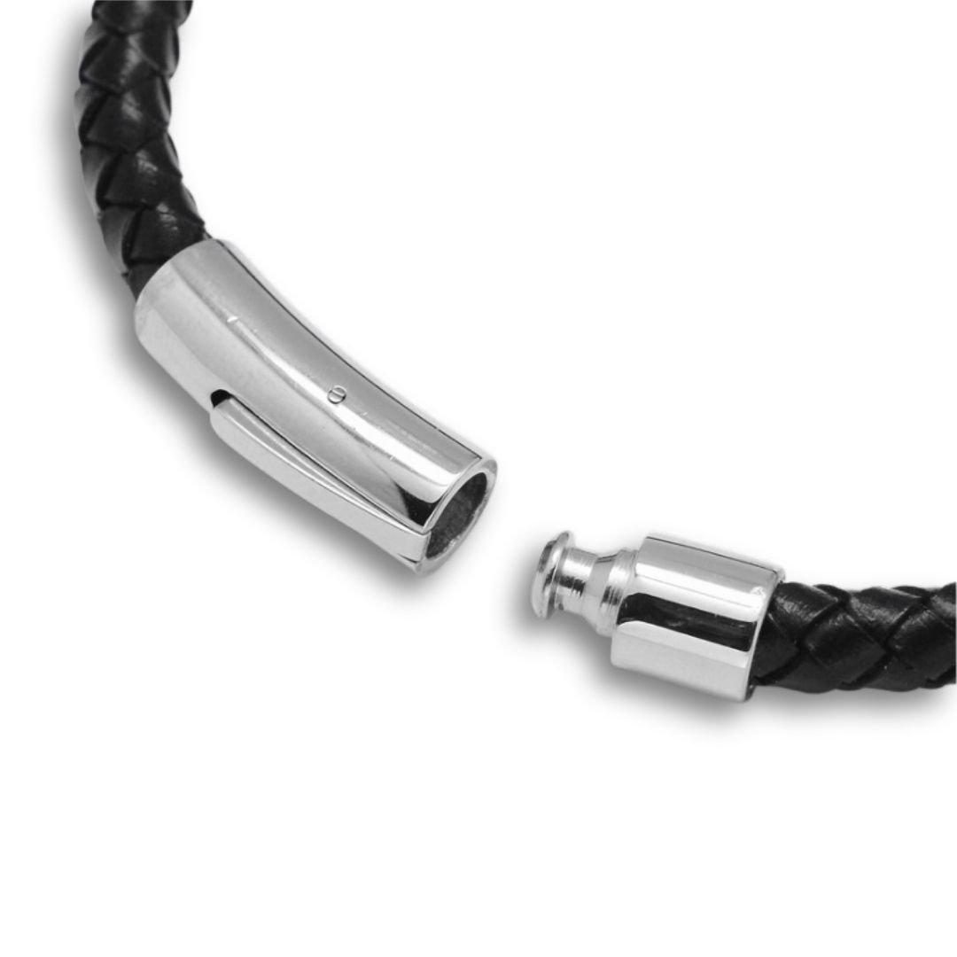 Black - Aye Do Gifts - Mens Black Leather Rope Bracelet 6323-NP-MLEAROPB - 4