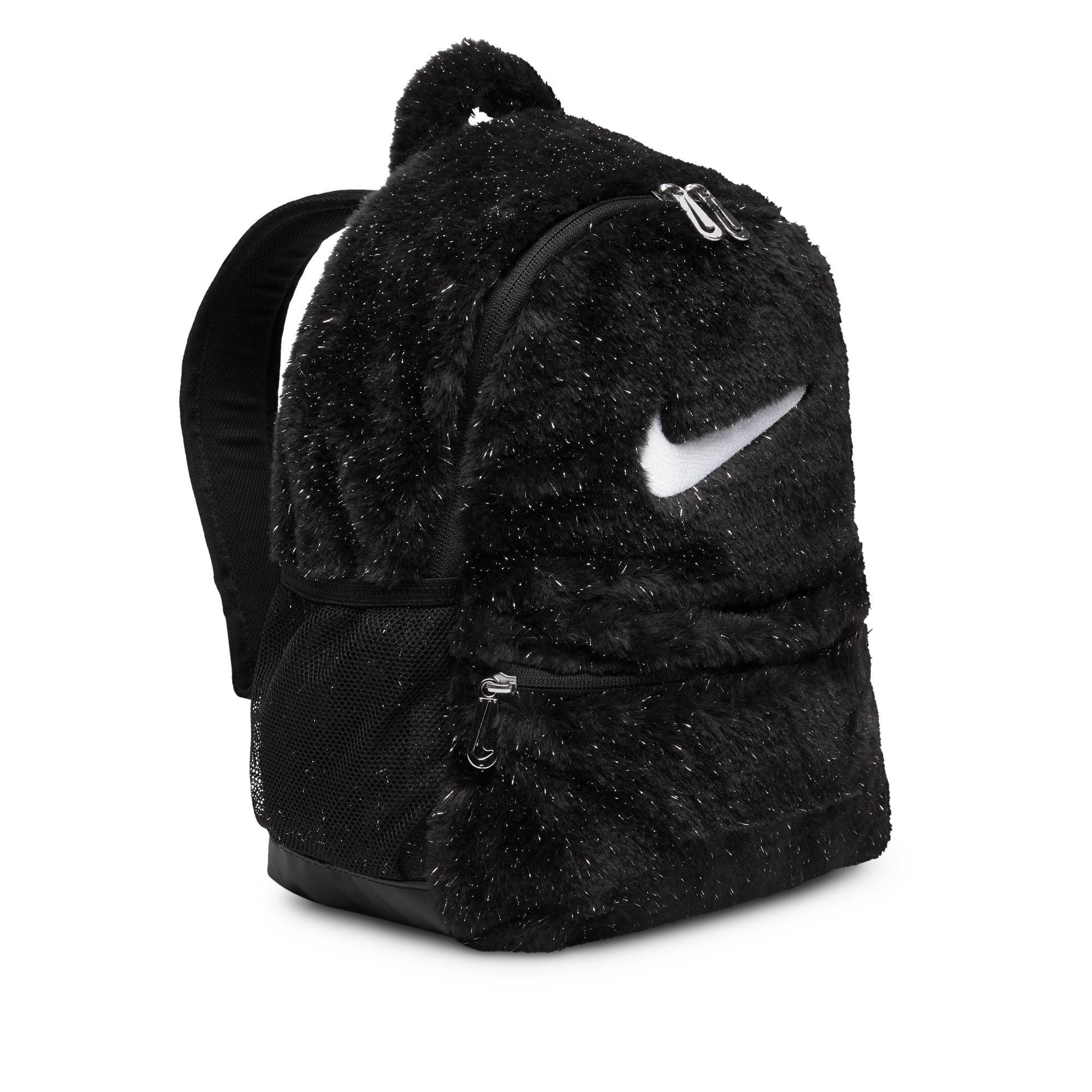 Black/Blk/White - Nike - Faux Fur Juniors Backpack - 4