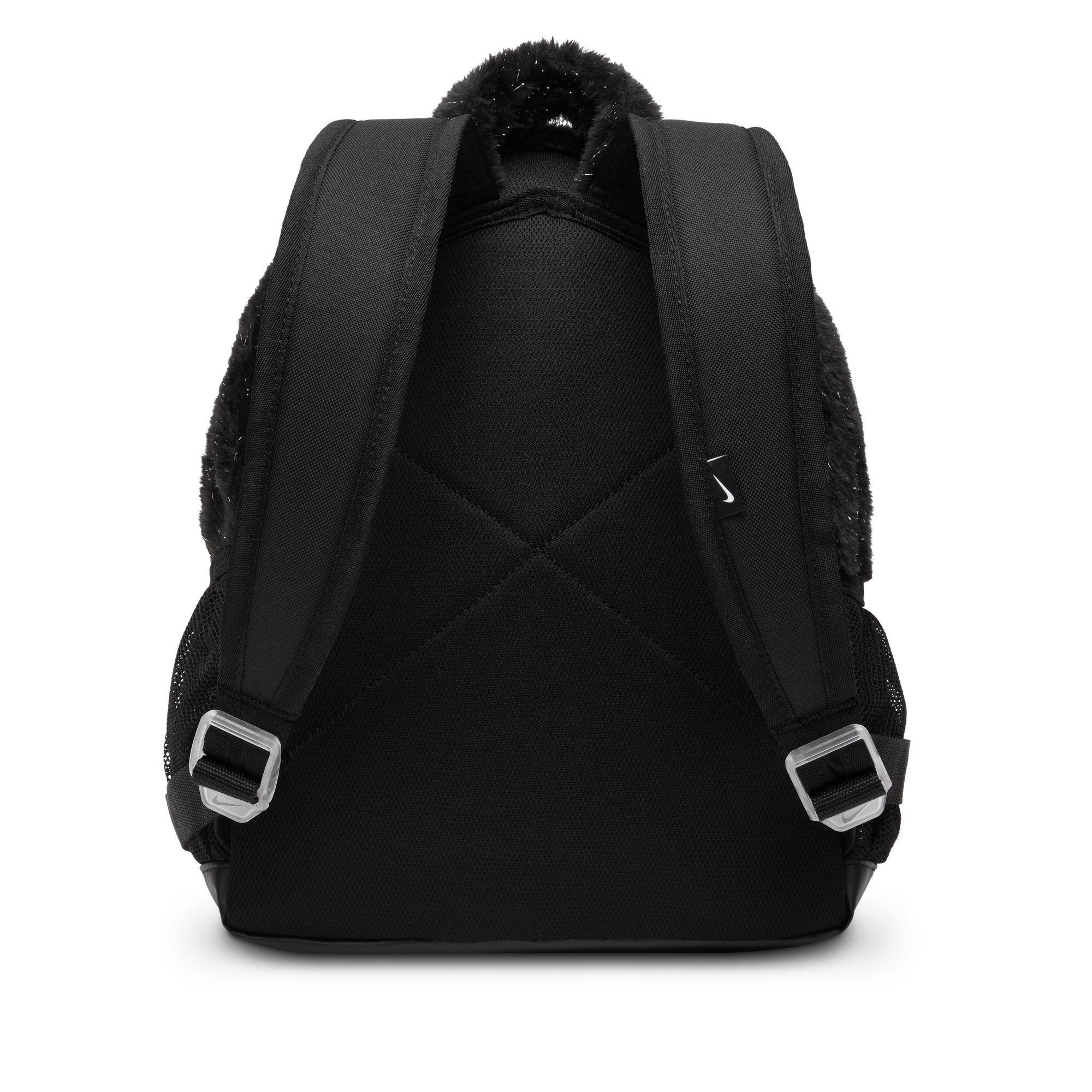 Black/Blk/White - Nike - Faux Fur Juniors Backpack - 5