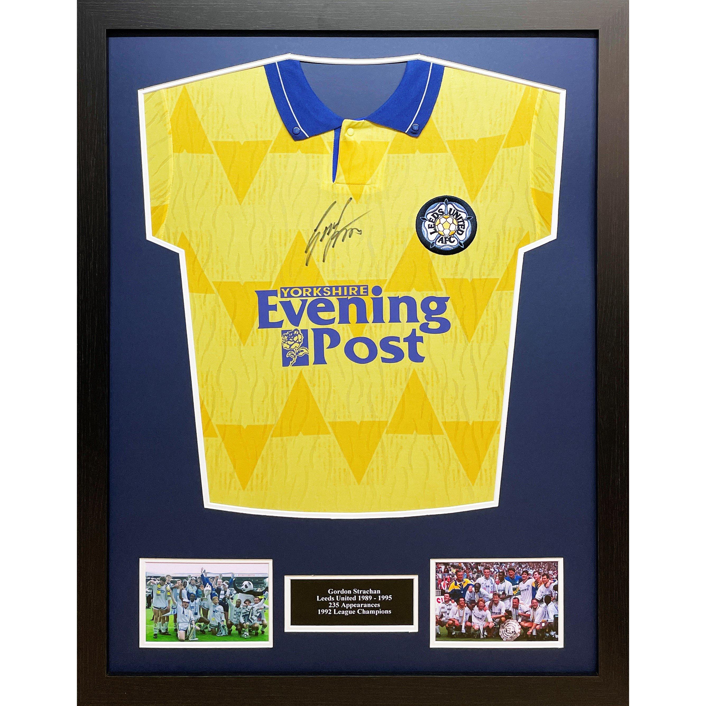 Leeds United Fc  Gordon Strachan Signed Leeds Official Retro Shirt - White
