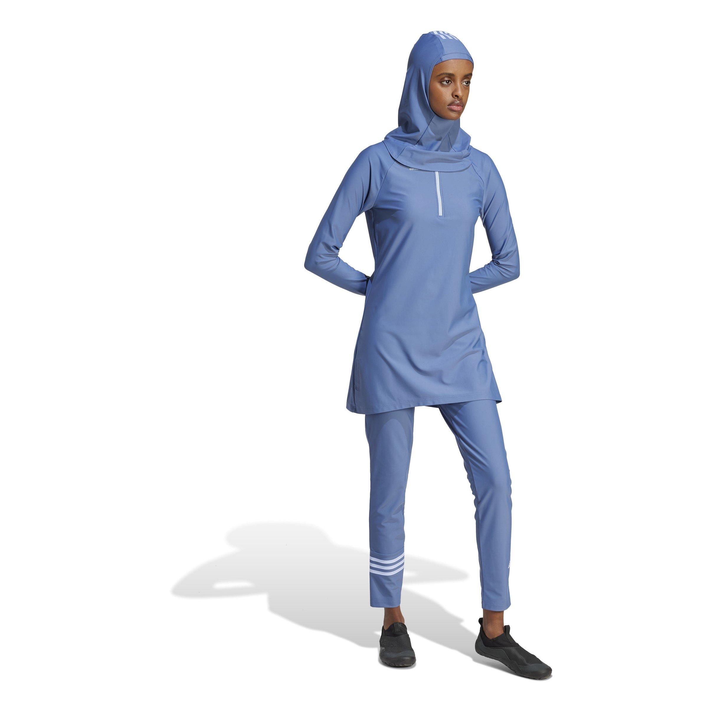 Crew Blue - adidas - 3-Stripes Swim Hijab Womens - 4
