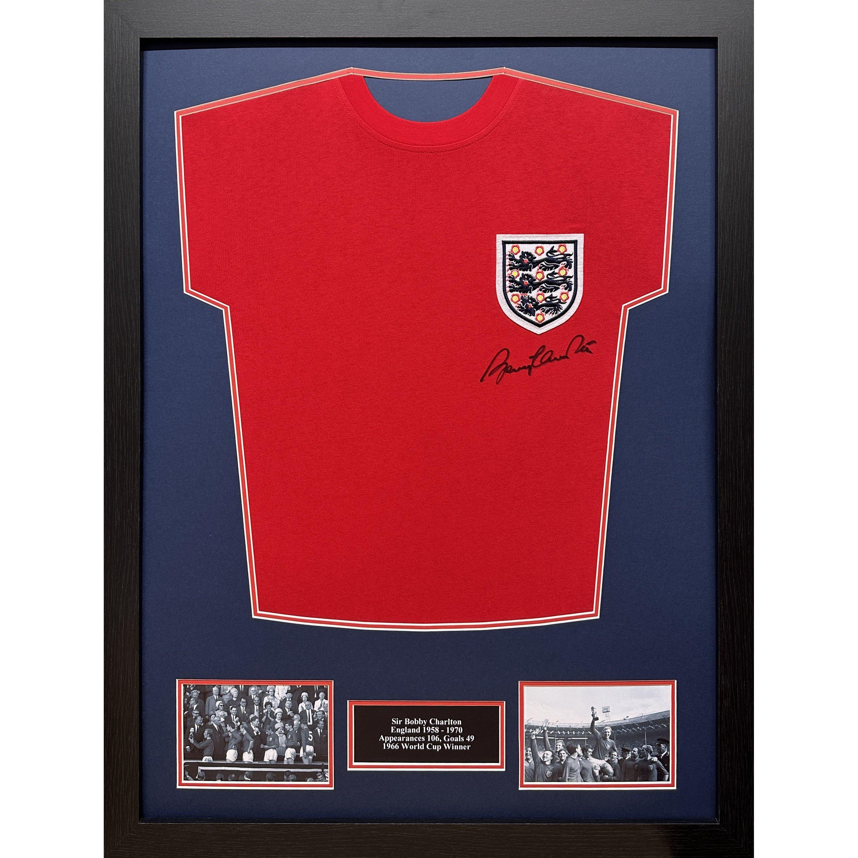 Allstarsignings Ltd  Sir Bobby Charlton Signed England Shirt - Red