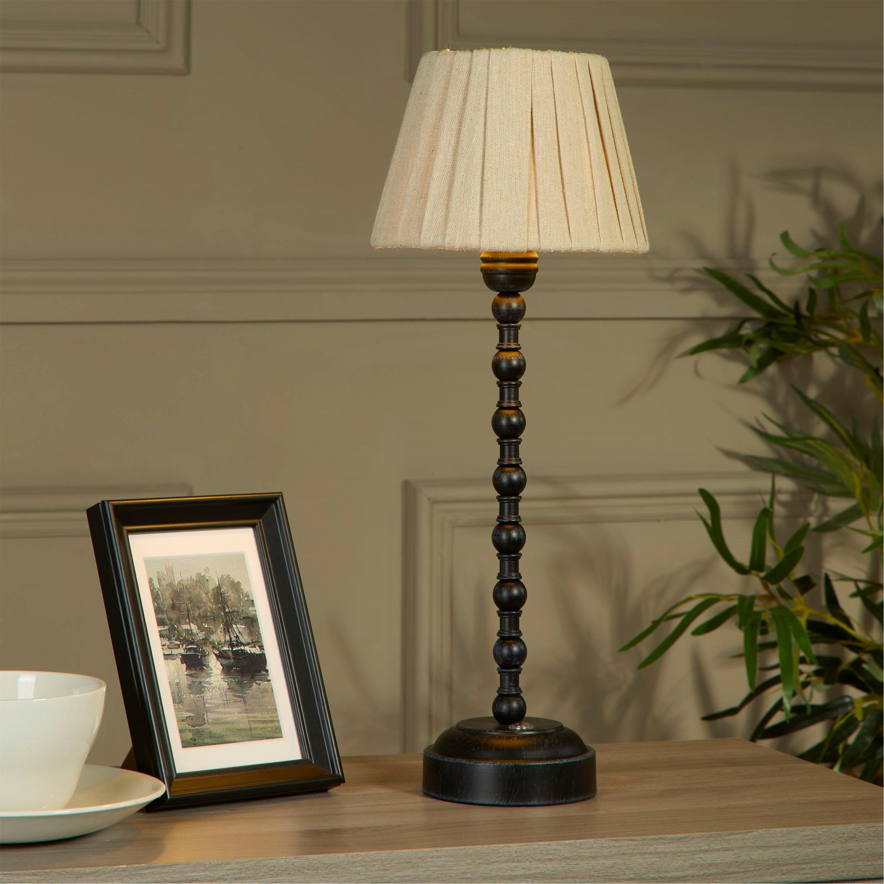 Black - Lighting Collection - Spindle Portable Touch Lamp - 1