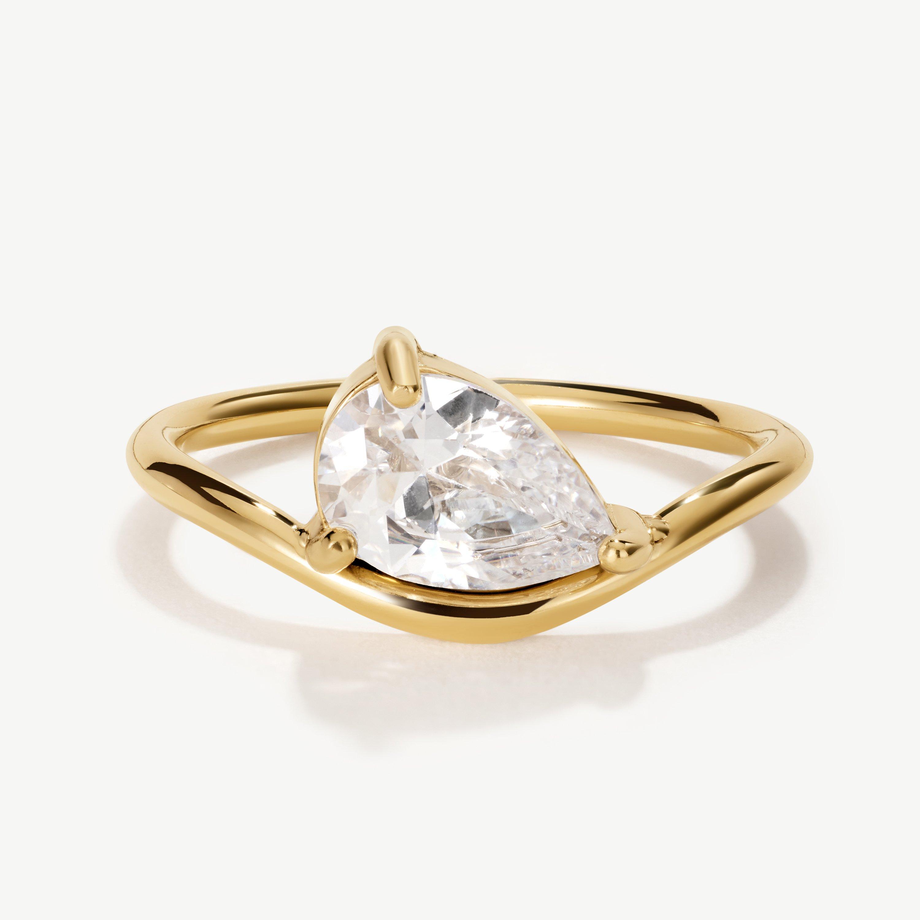 Gold - D.Louise - D.LOUISE Pear Promise Ring - 1