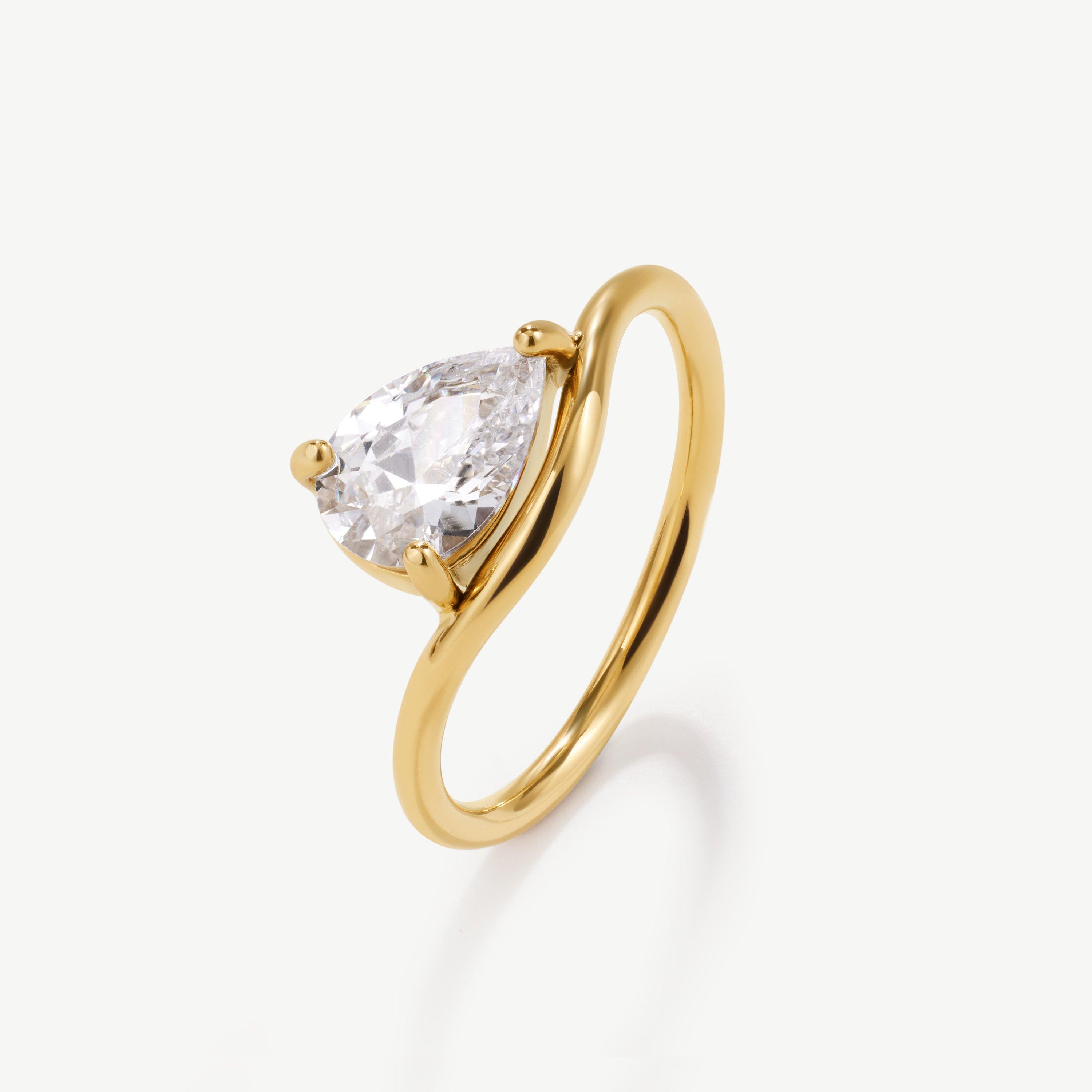 Gold - D.Louise - D.LOUISE Pear Promise Ring - 3