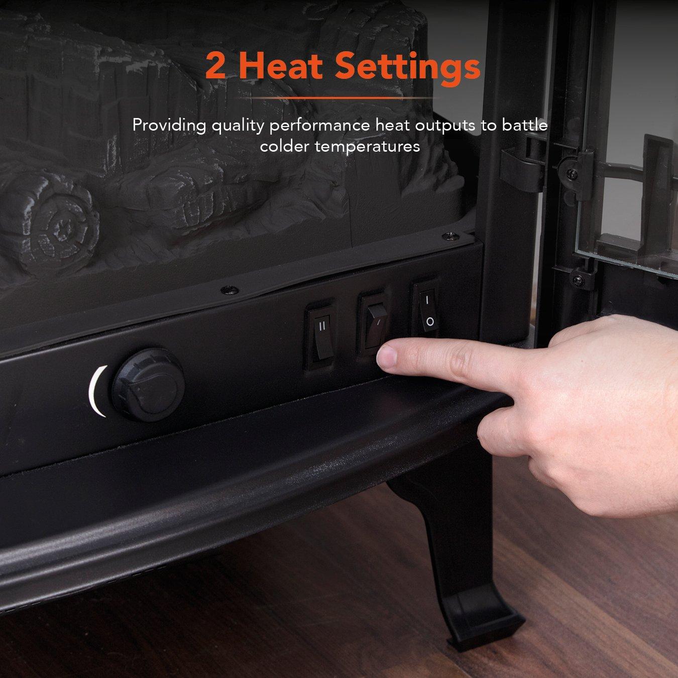 Black - Warmlite - 1.8KW Carlisle Double Door Stove Panoramic - 3