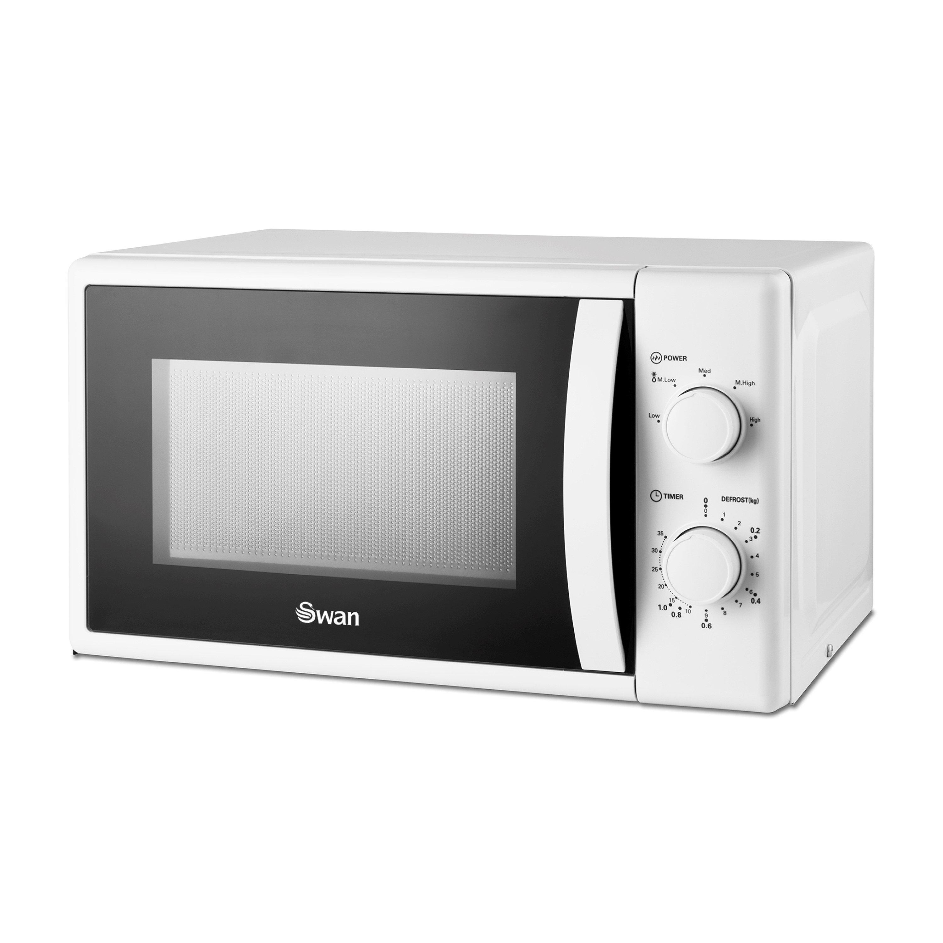 White - Swan - 20L 700W Manual Microwave White - 1