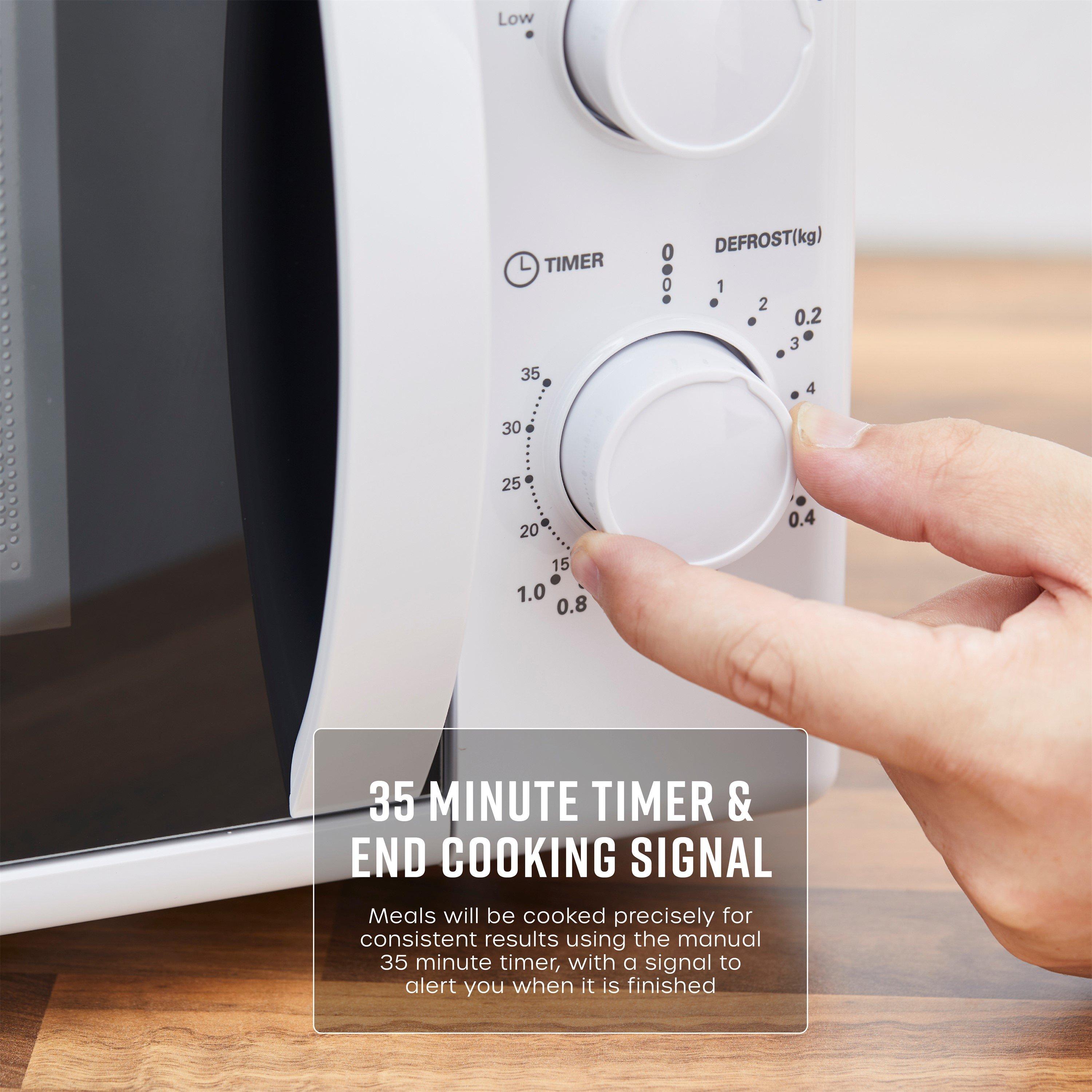 White - Swan - 20L 700W Manual Microwave White - 5