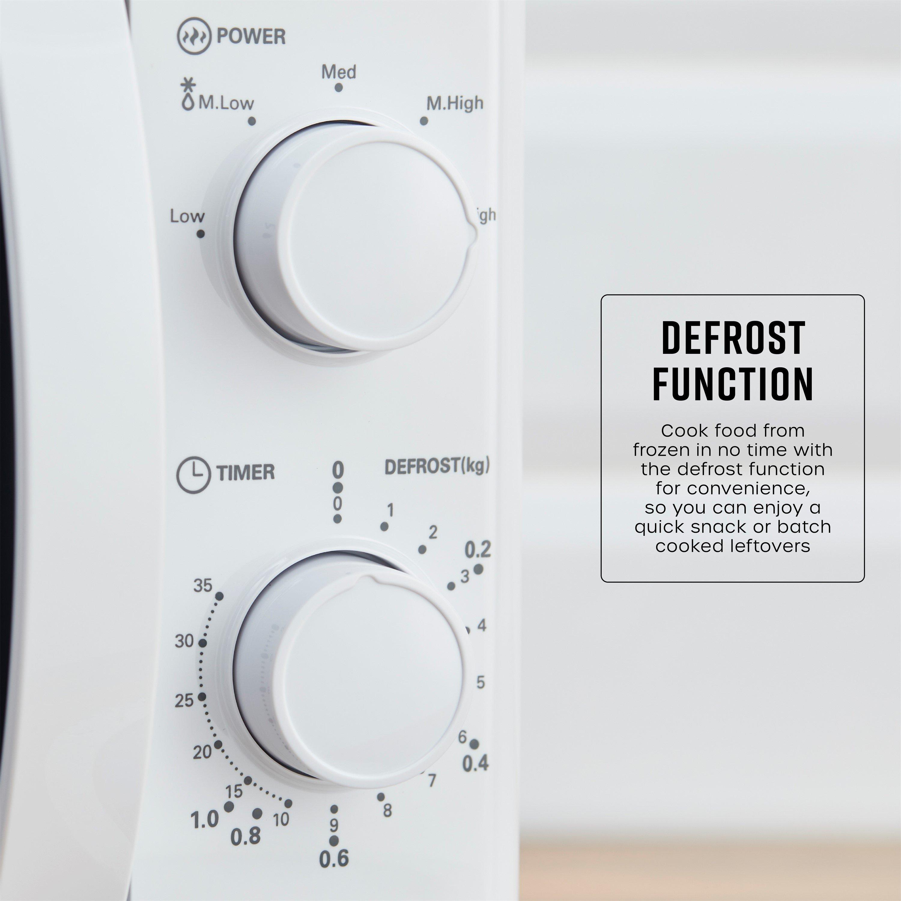 White - Swan - 20L 700W Manual Microwave White - 6