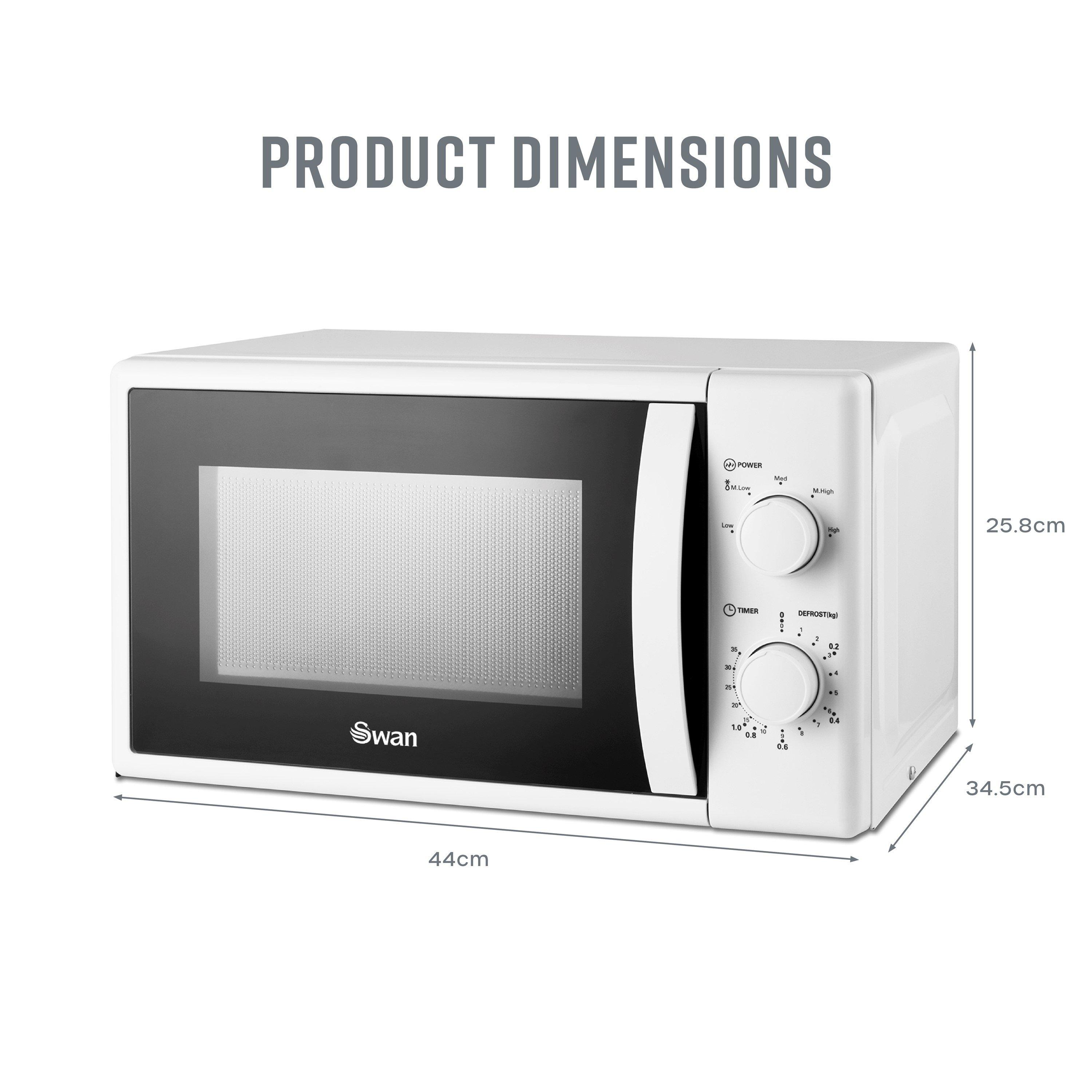 White - Swan - 20L 700W Manual Microwave White - 8
