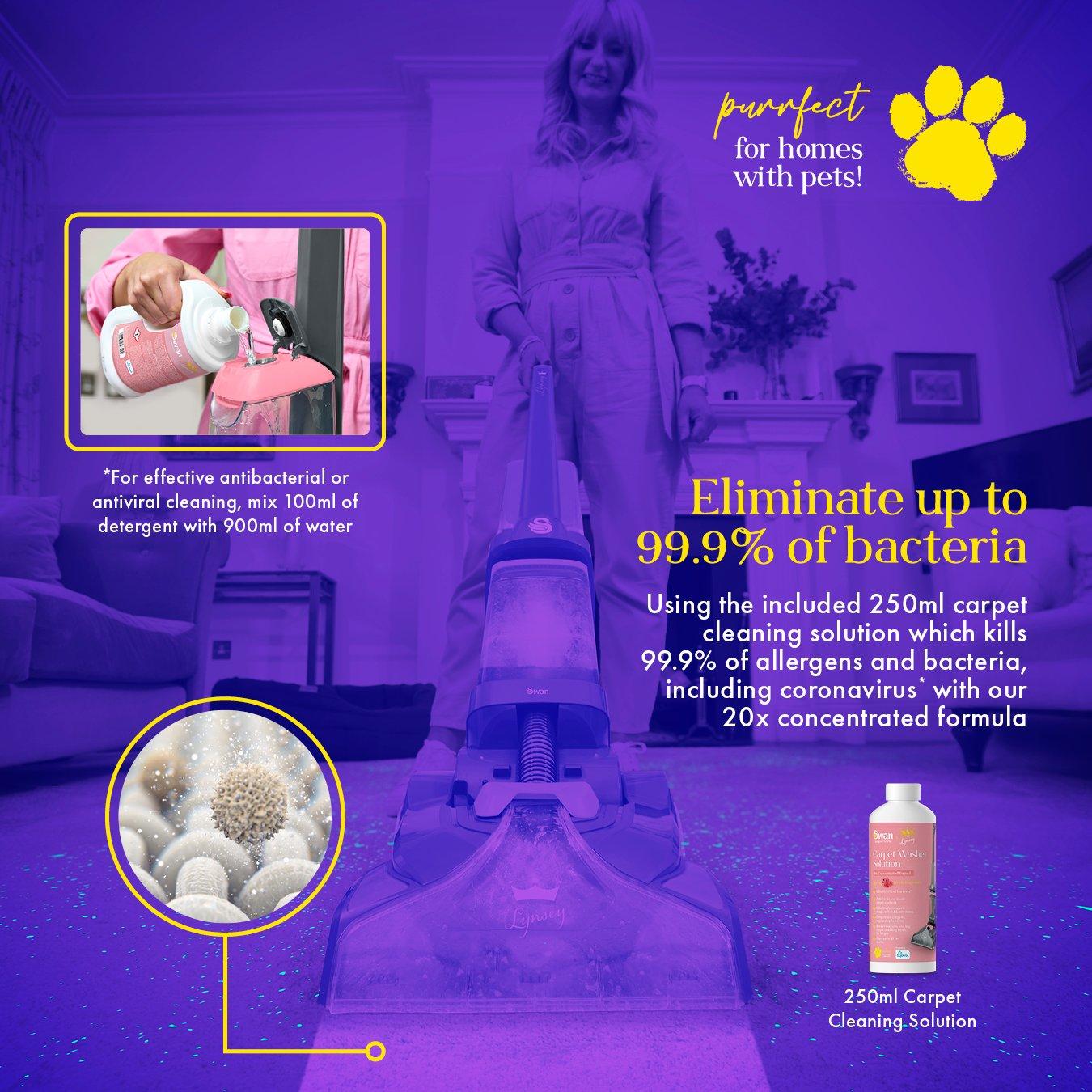 Pink - Swan - Lynsey Queen of Clean Carpet Washer 2.1 Litre - 6