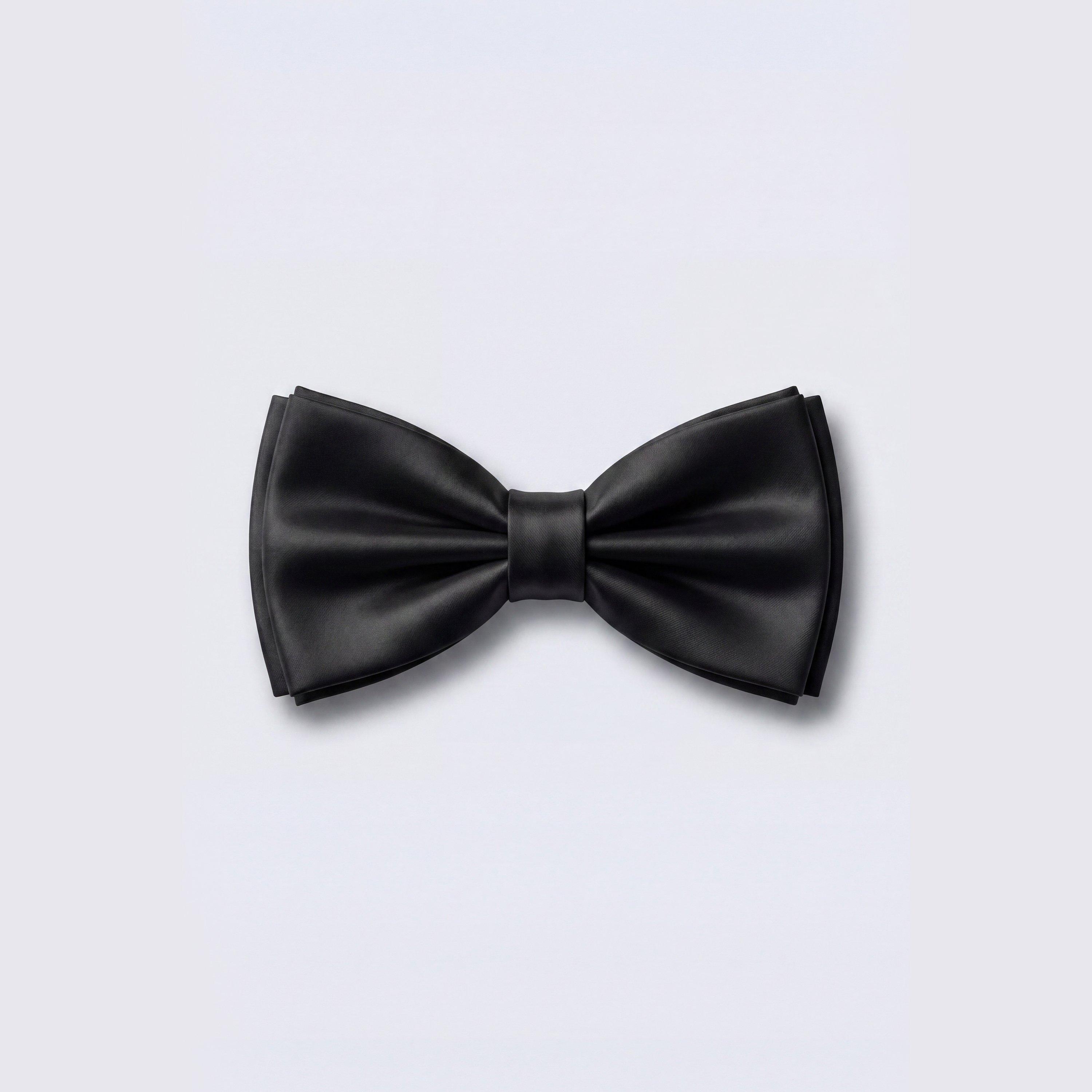 Black - Twisted Tailor - Ellroy Plain Bow Tie - 1