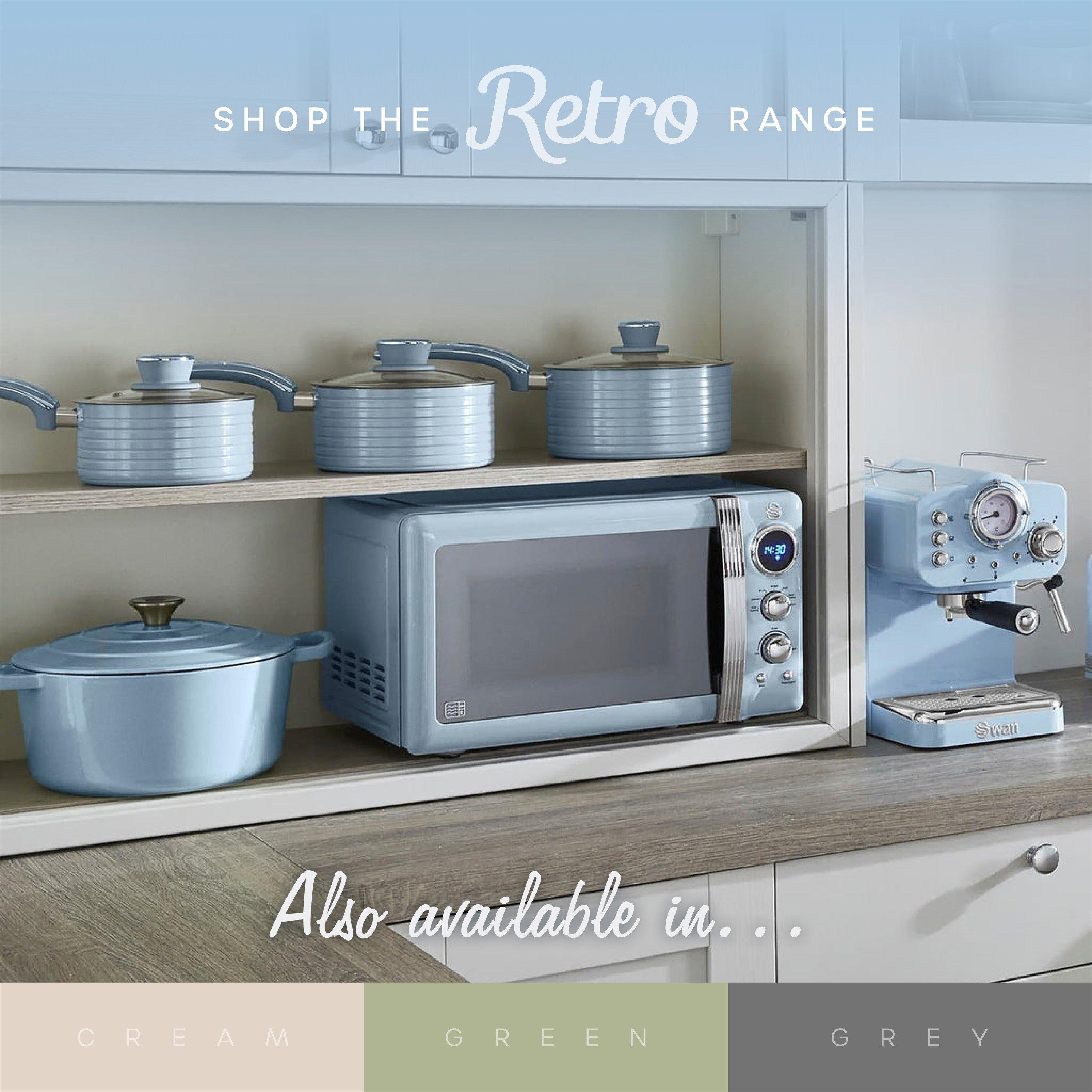 Blue - Swan - Retro Dual 8 Litre Basket Air Fryer Blue - 9