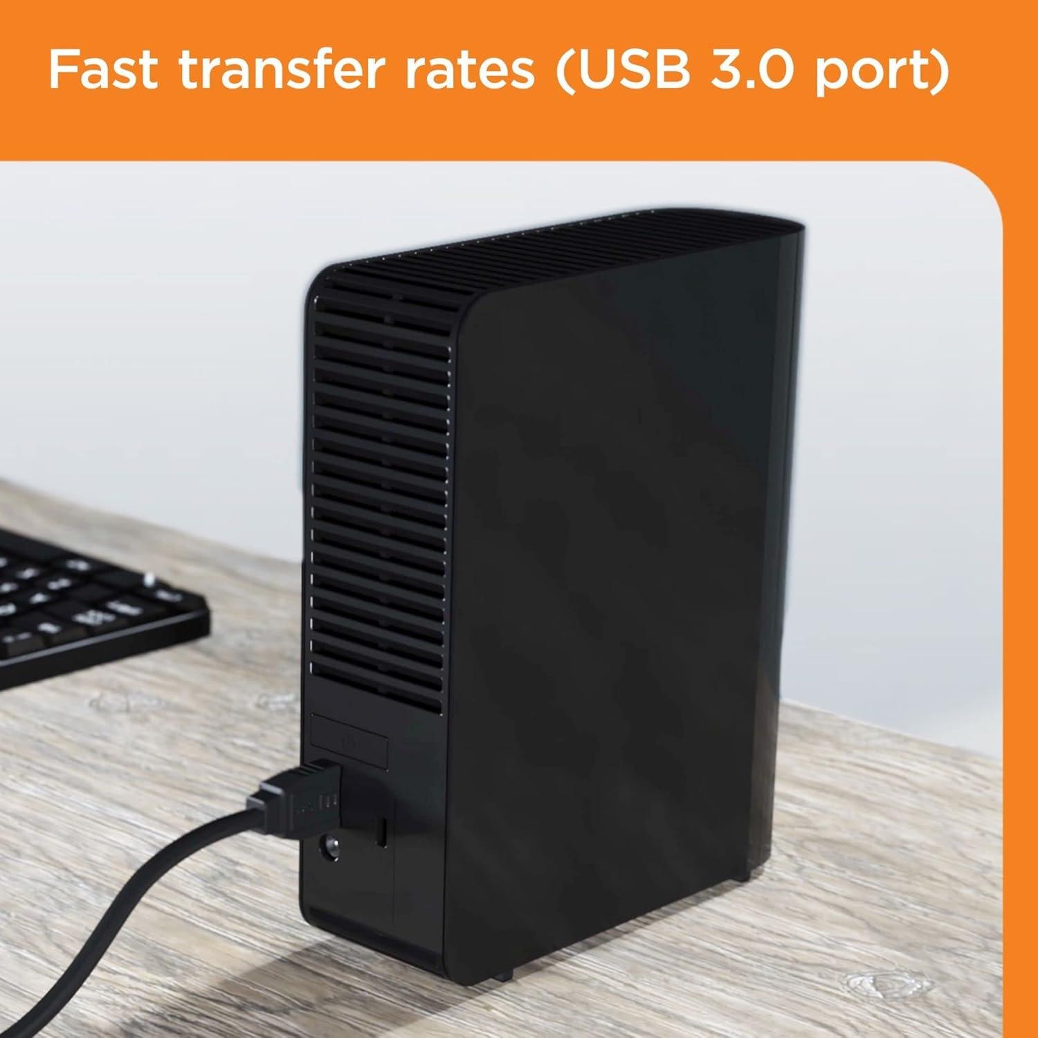 Zwart - Western Digital - Elements 20TB USB-A Desktop External Hard Drive - 6