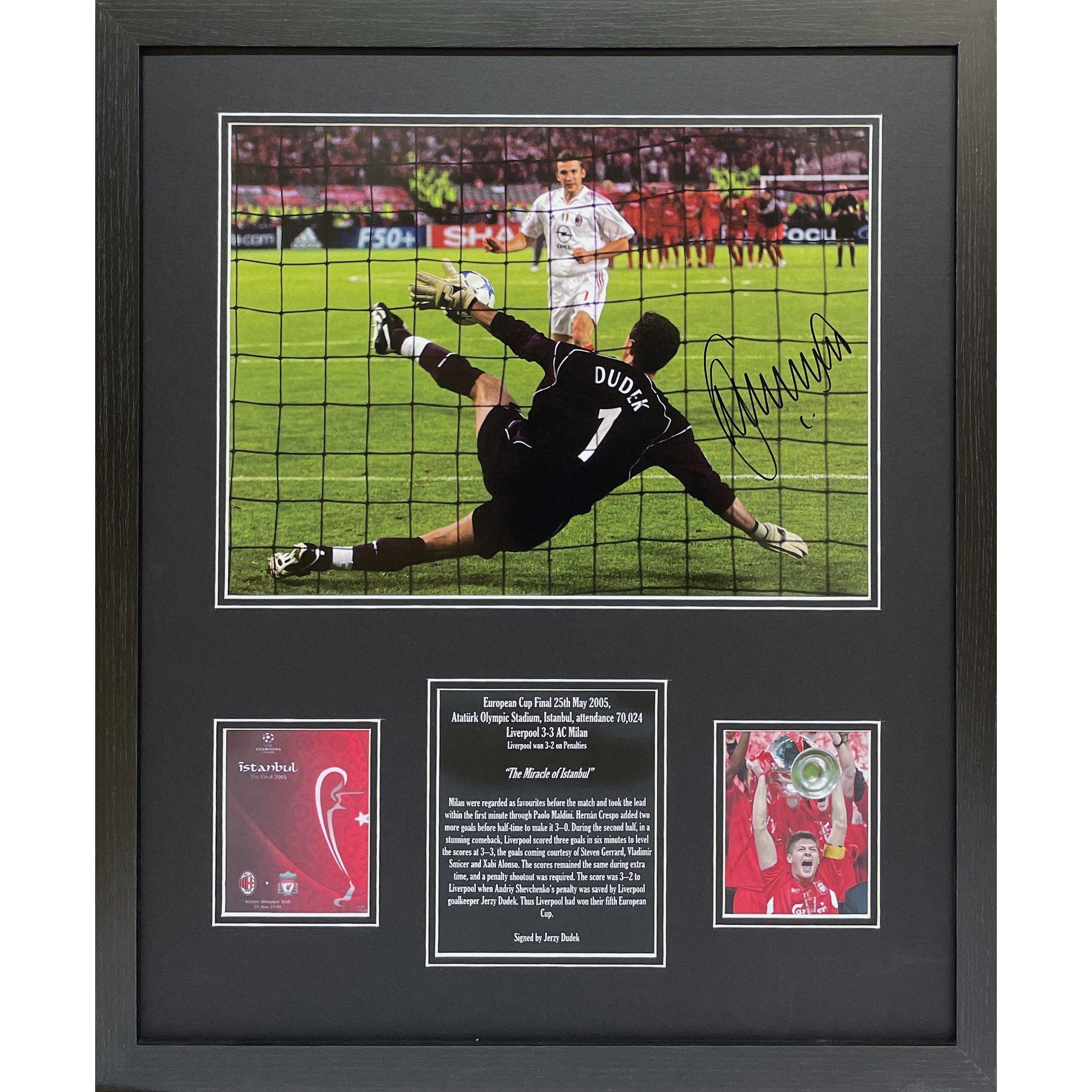 Allstarsignings Ltd  Jerzy Dudek Signed Liverpool 2005 Cl Final Photo - Red