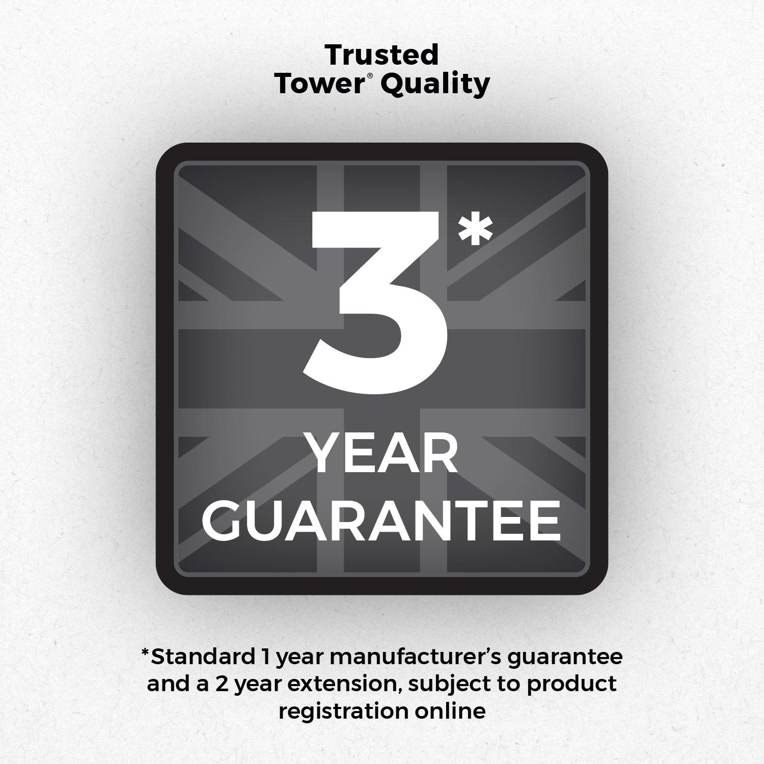 Black - Tower - 2200W 1.7 Litre LED Colour Changing Kettle - 7