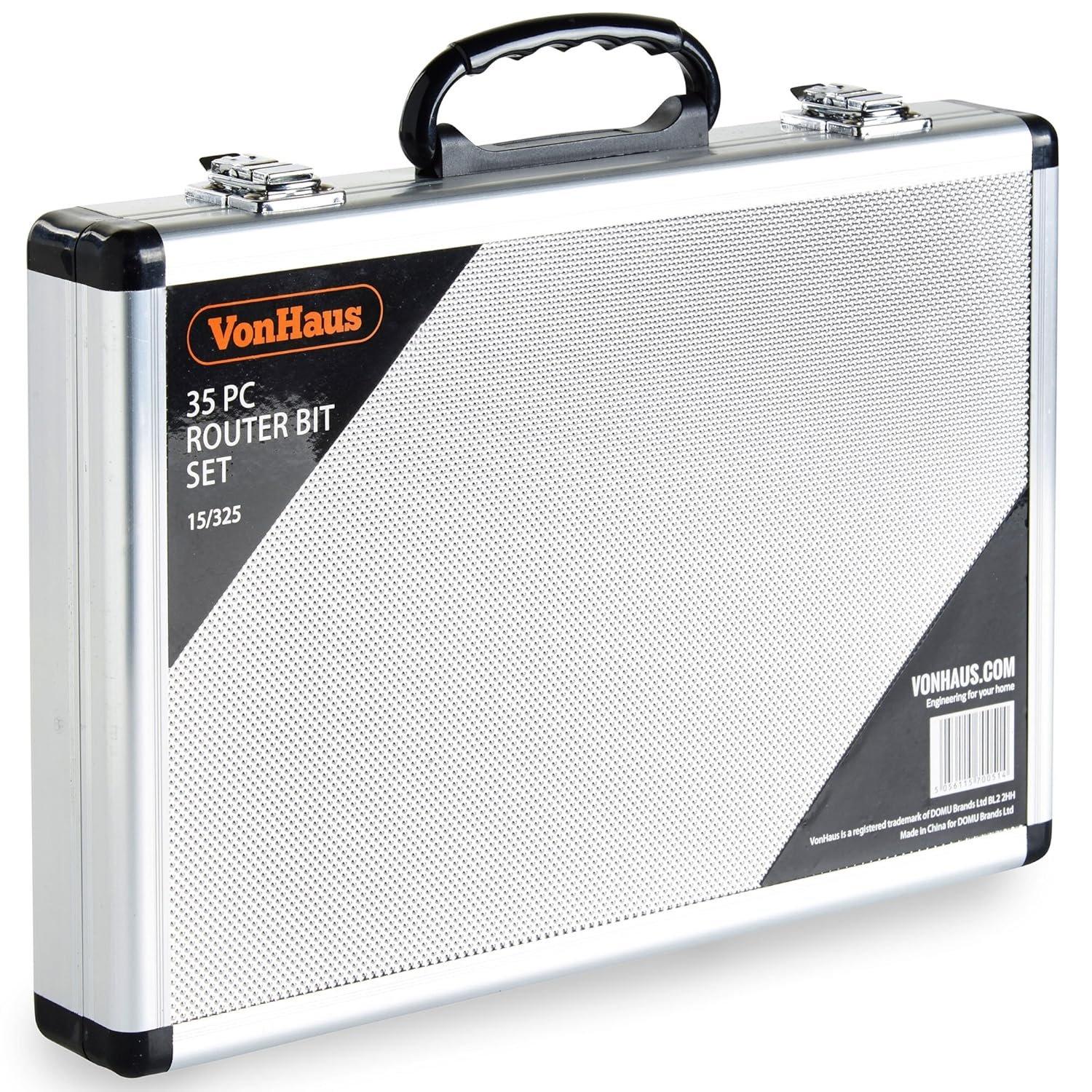 Silver - VonHaus - VonHaus 35 Pc Router Bits Set - TCT Tungsten - 3